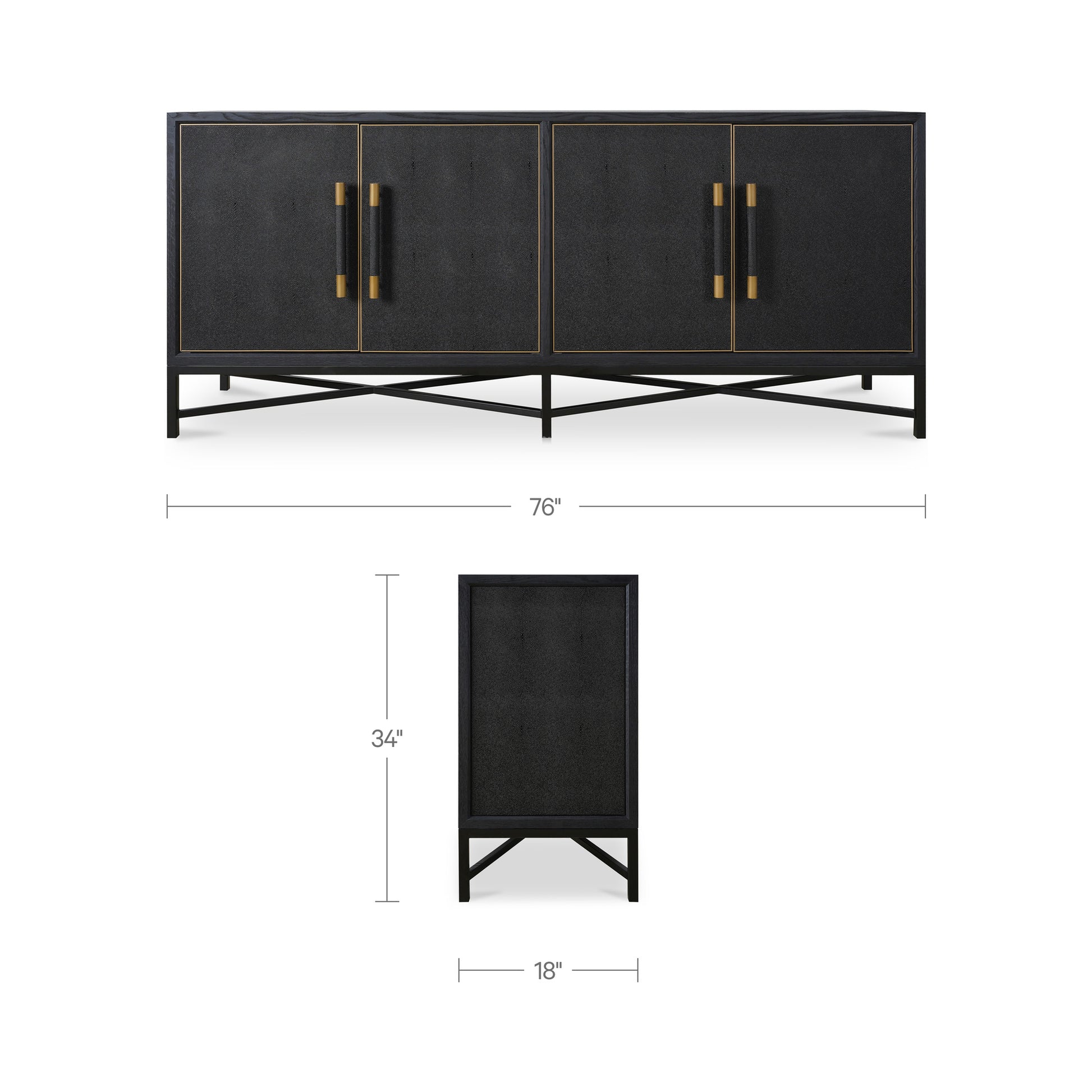 Mako Sideboard Black by Moe's Home Collection - view 2