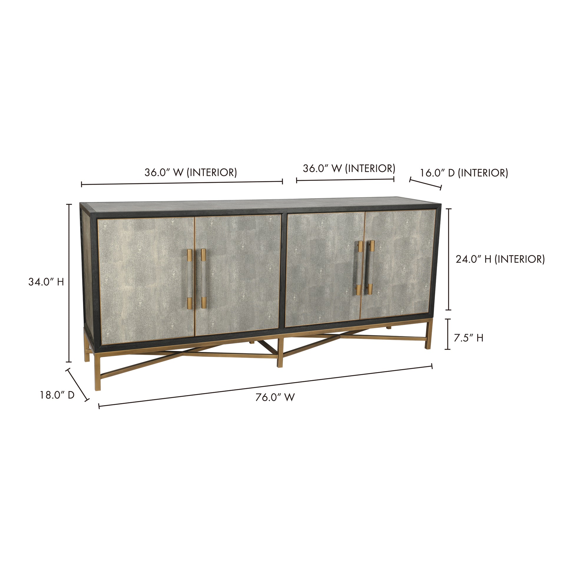 Mako Small Sideboard Grey by Moe's Home Collection - view 14