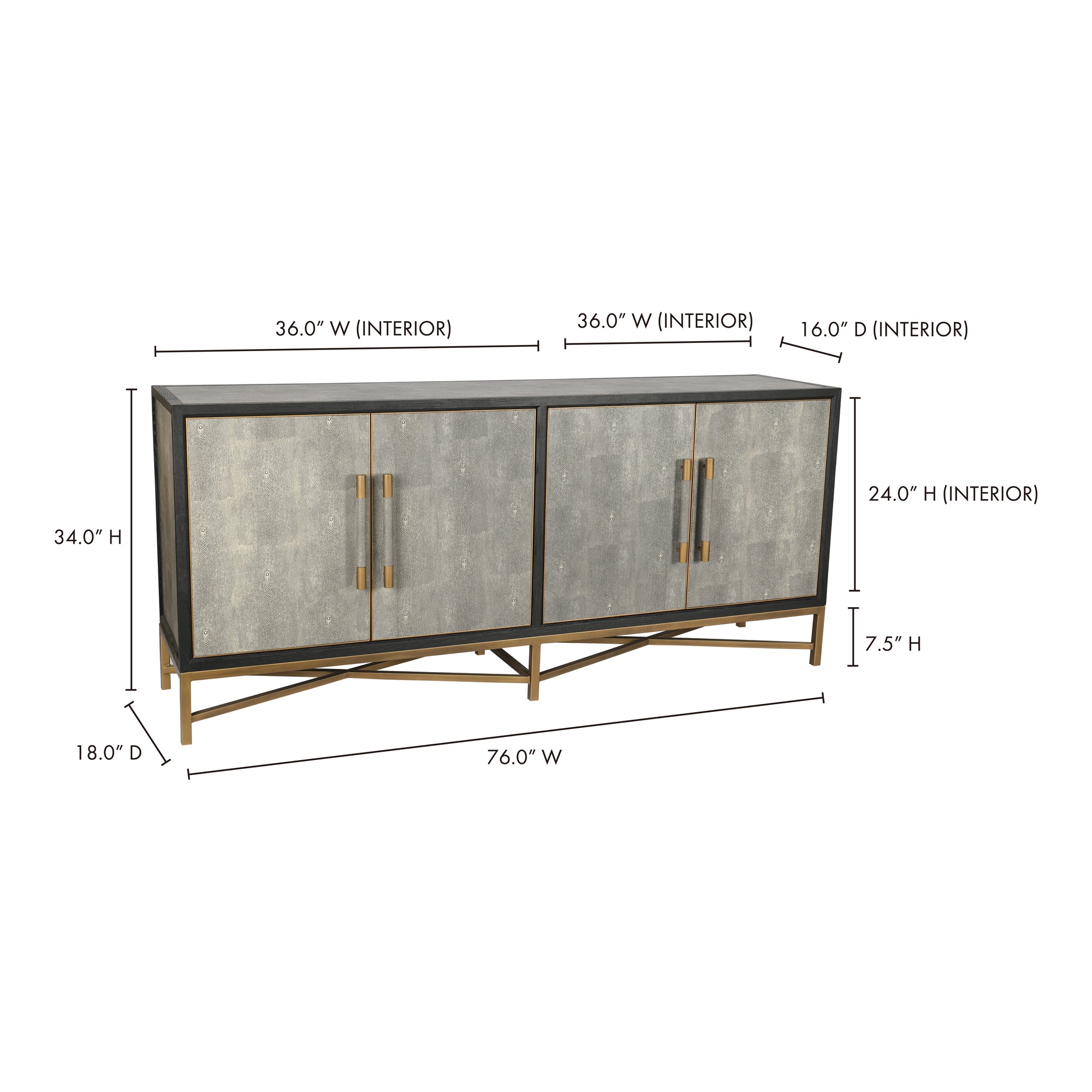 Mako Small Sideboard Grey by Moe's Home Collection - view 14