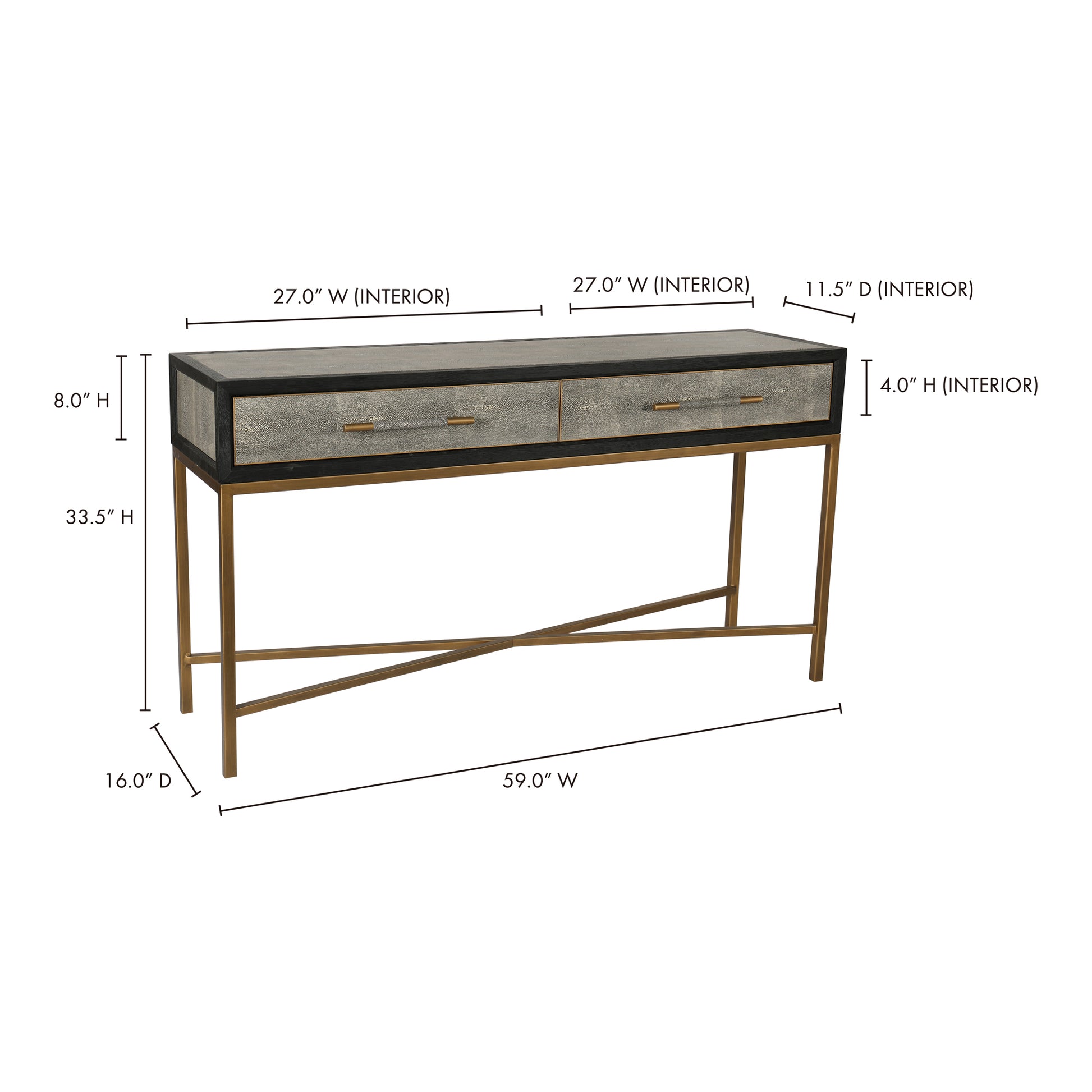 Mako Console Table Grey by Moe's Home Collection - view 12