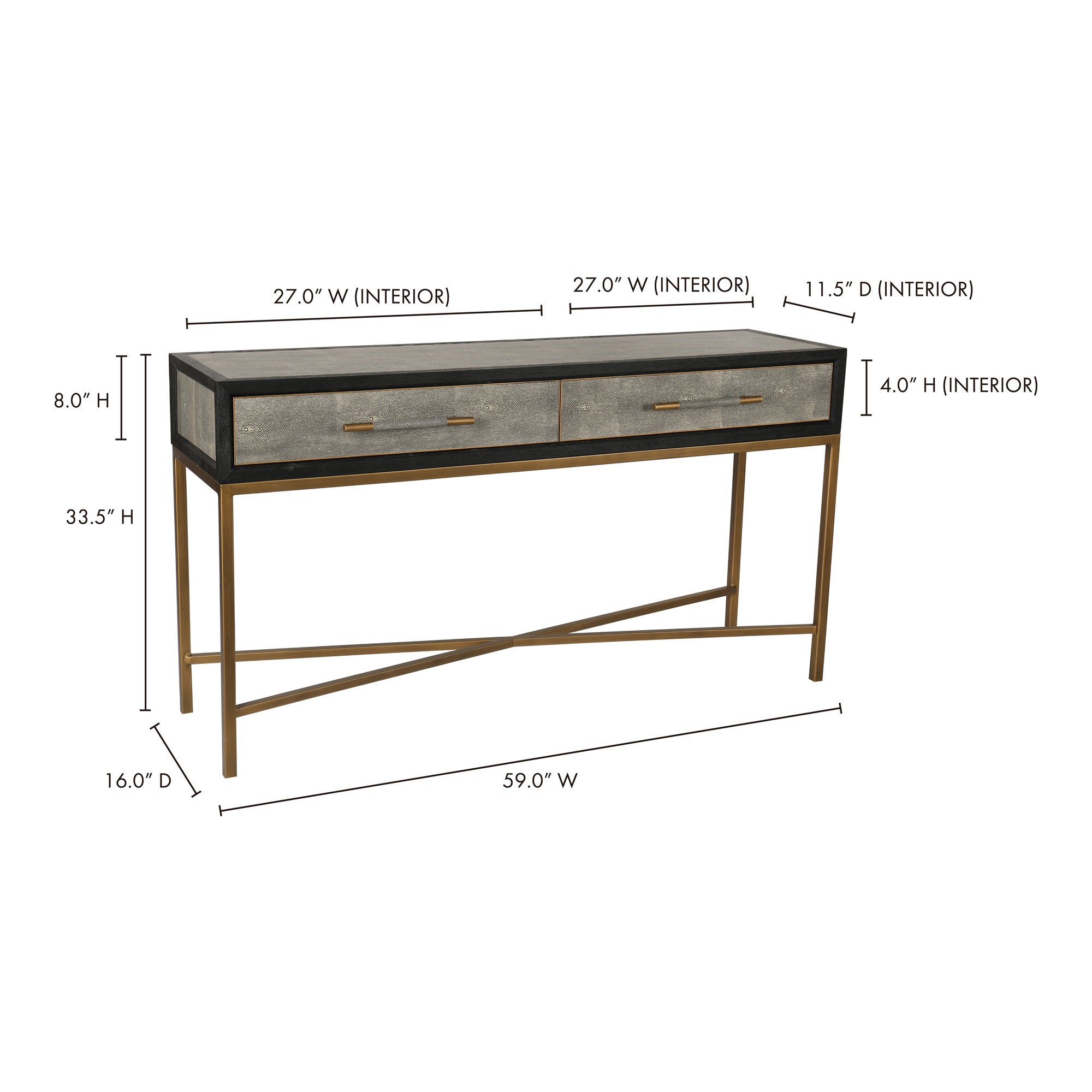 Mako Console Table Grey by Moe's Home Collection - view 12
