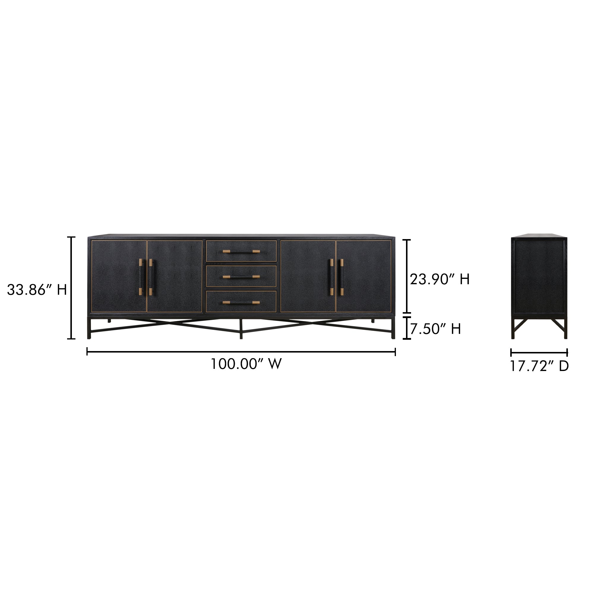 Mako Sideboard Large Black by Moe's Home Collection - view 5