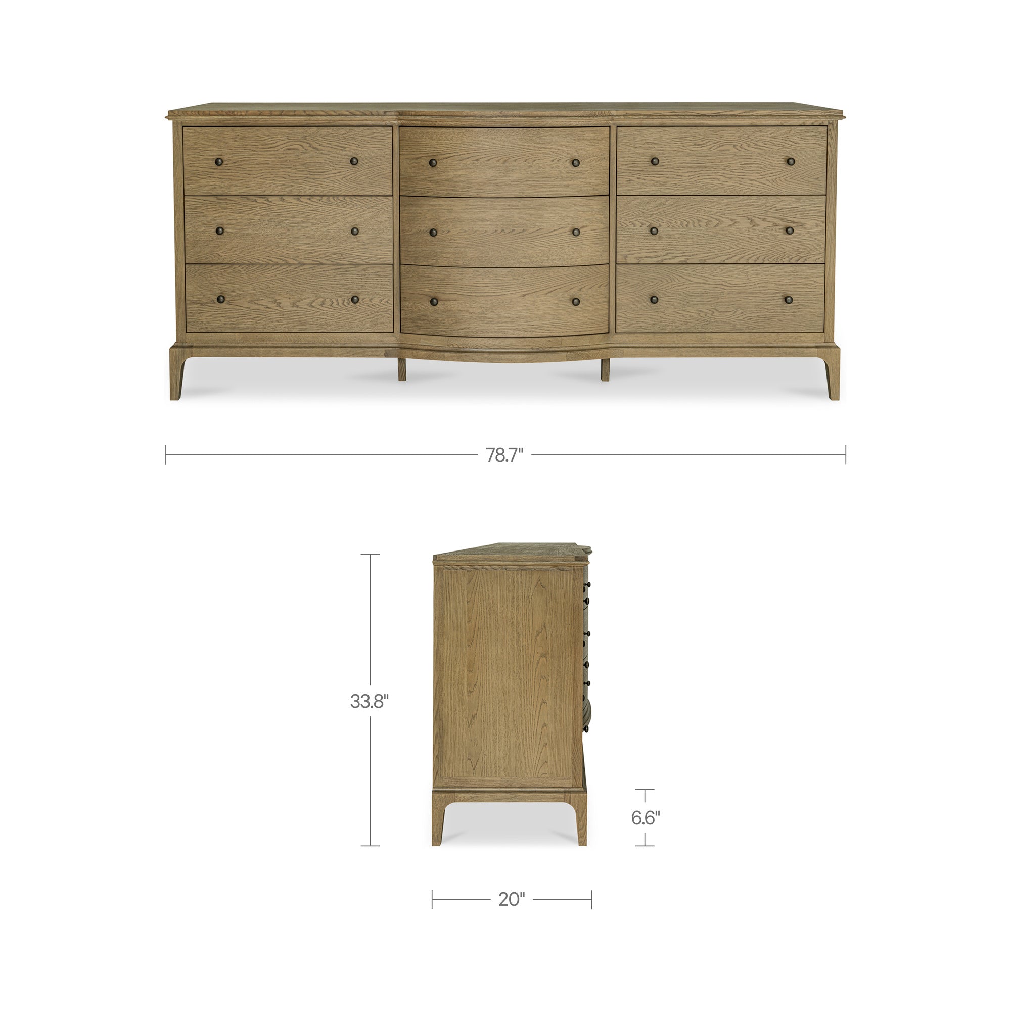 Sadie 9 Drawer Dresser Brown by Moe's Home Collection - view 3