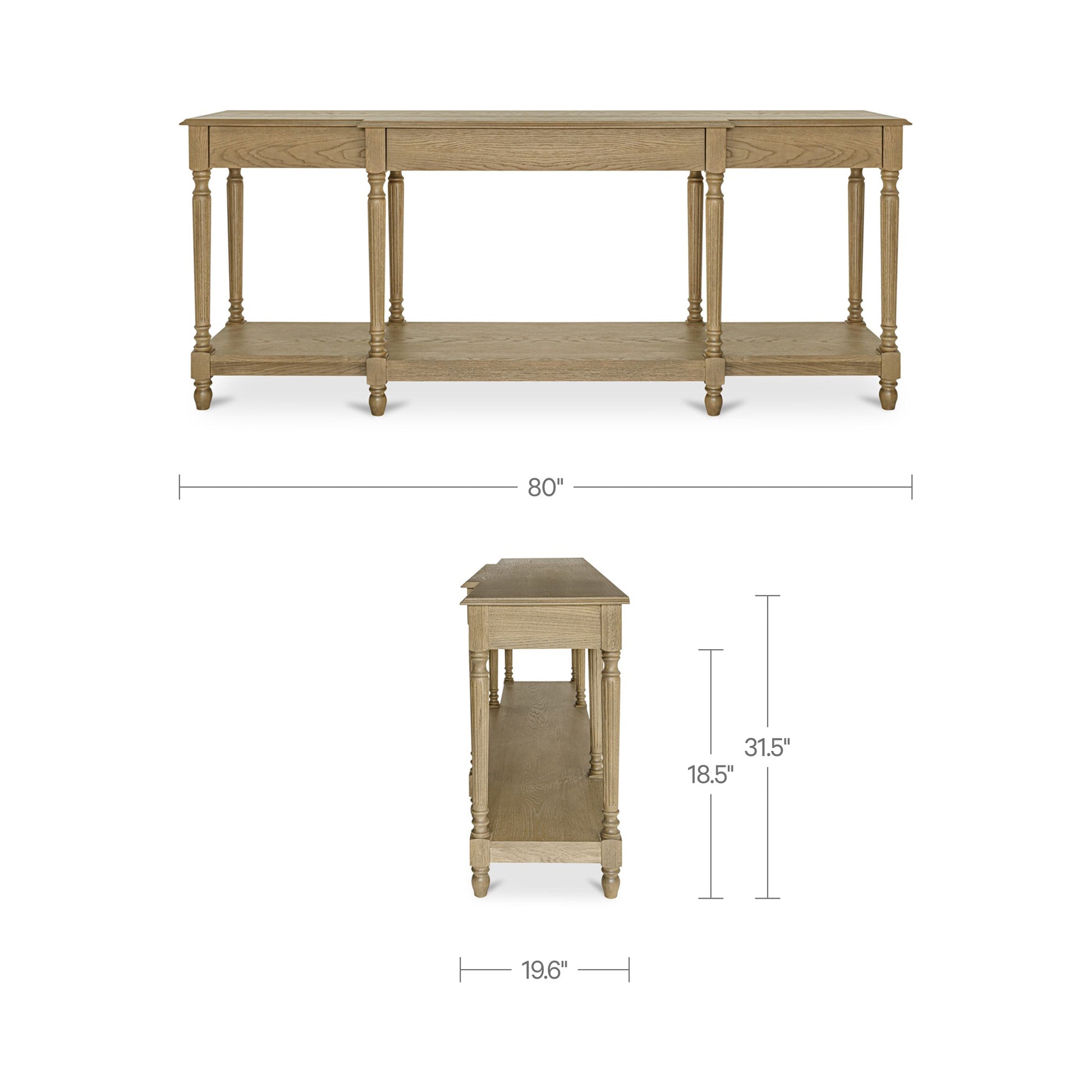 Martha Console Table Brown by Moe's Home Collection - view 3