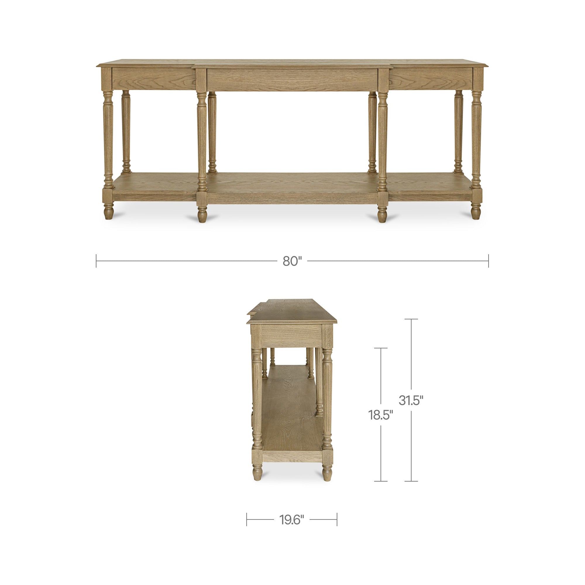 Martha Console Table Brown by Moe's Home Collection - view 3