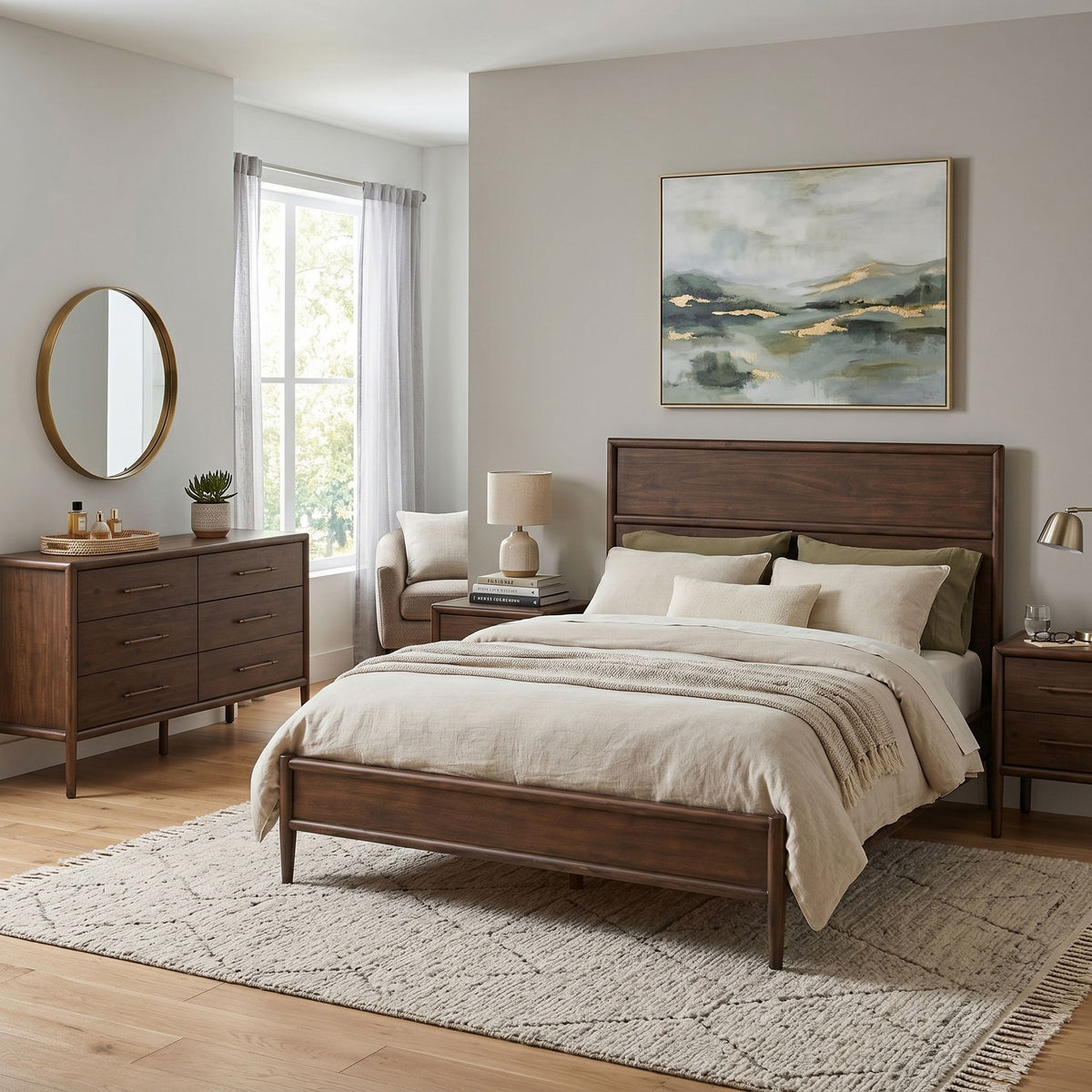 Lewis King Bed in Dark Acacia - image 2