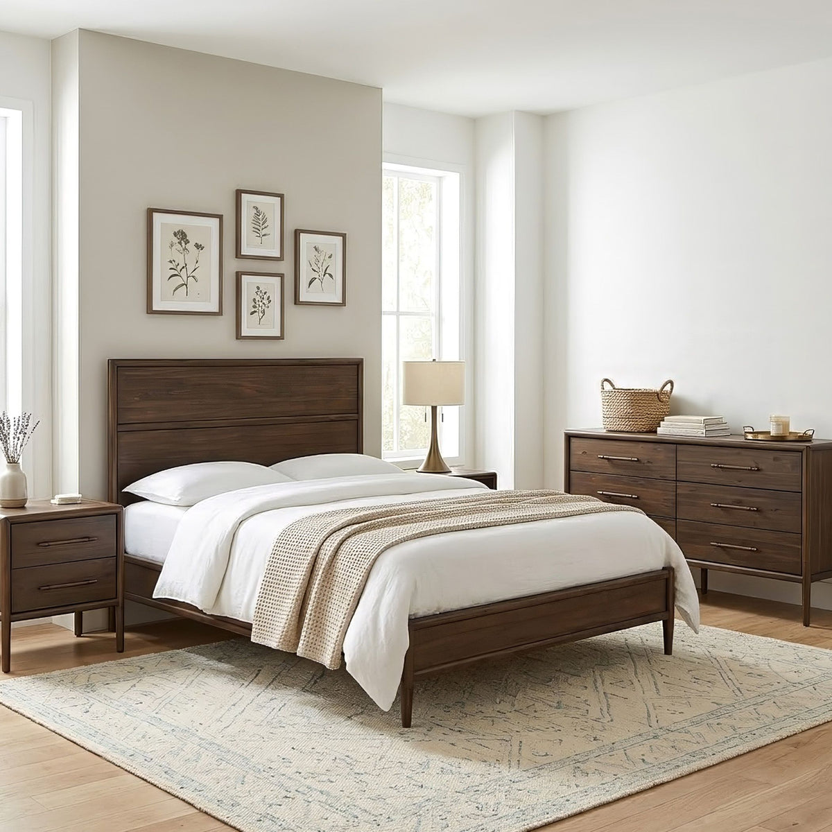 Lewis Queen Bed in Dark Acacia - image 2
