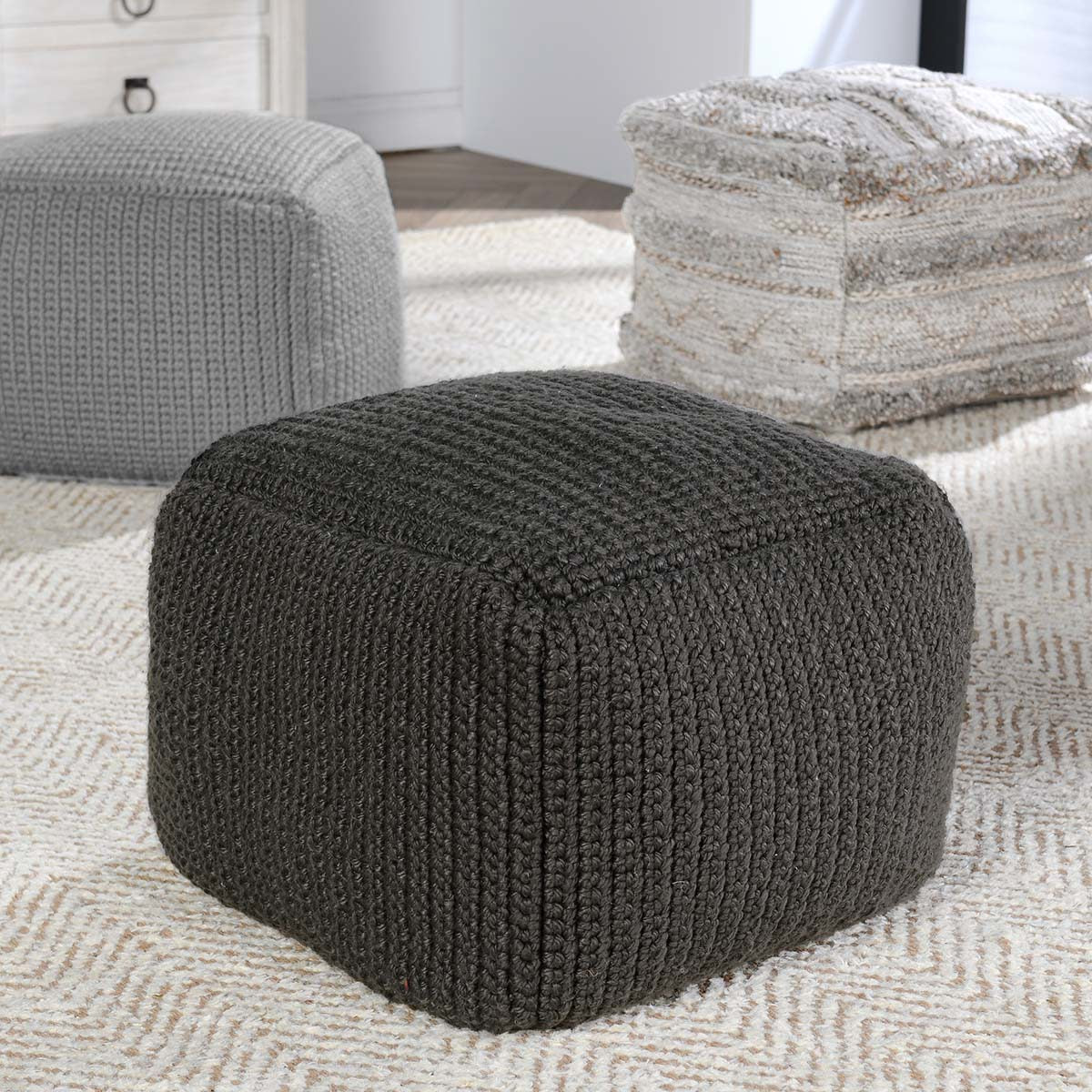 Performance Prism Pouf - Dark Gray