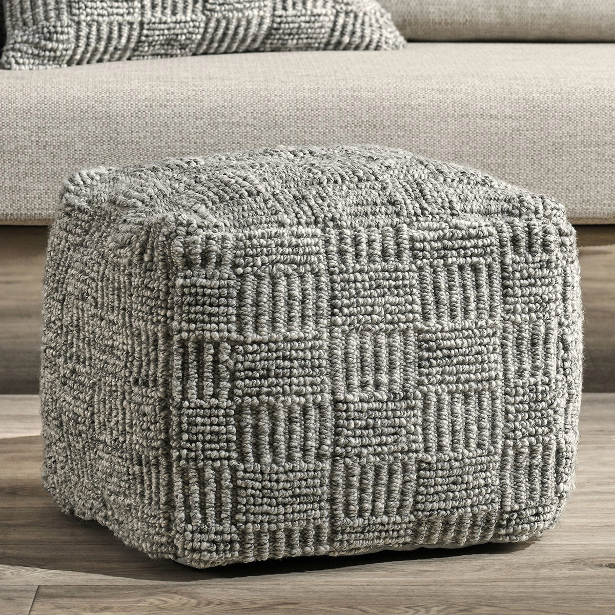 Performance Vico Pouf 18"x18"x14" - Gray