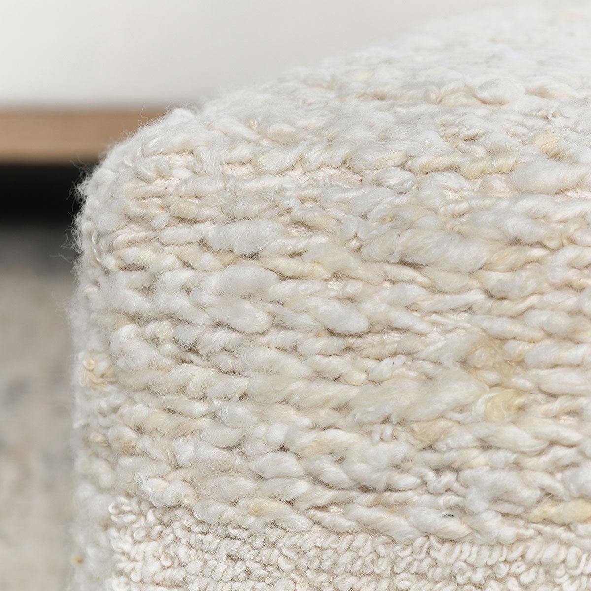 Sinclair Pouf 18x18x14 - Ivory