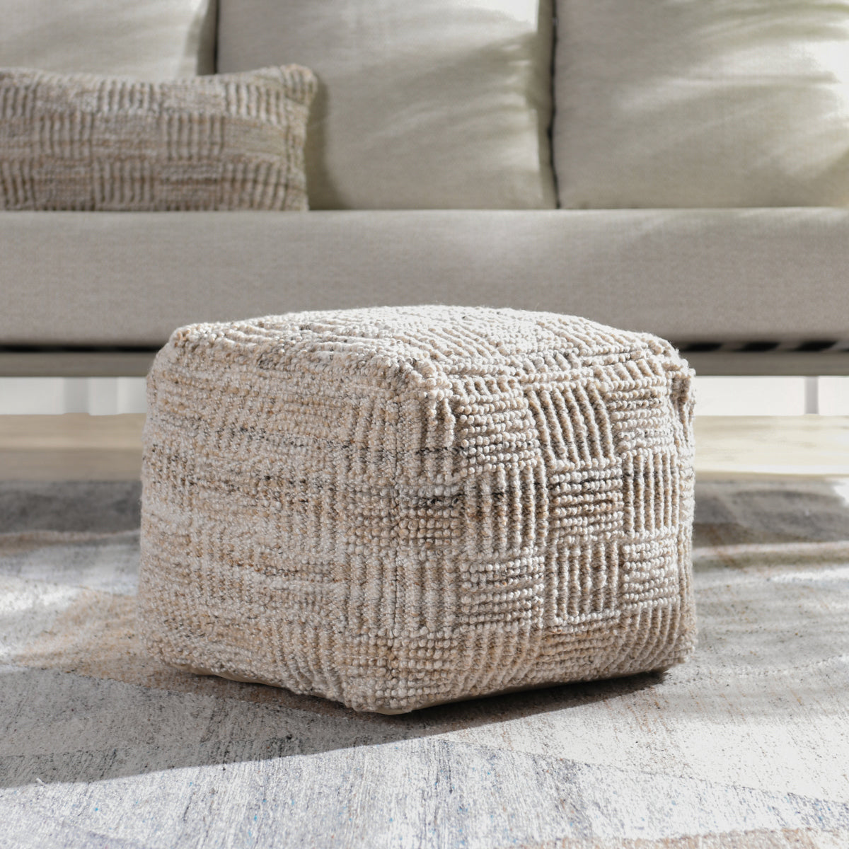 Performance Vico Pouf 18"x18"x14" - Gray