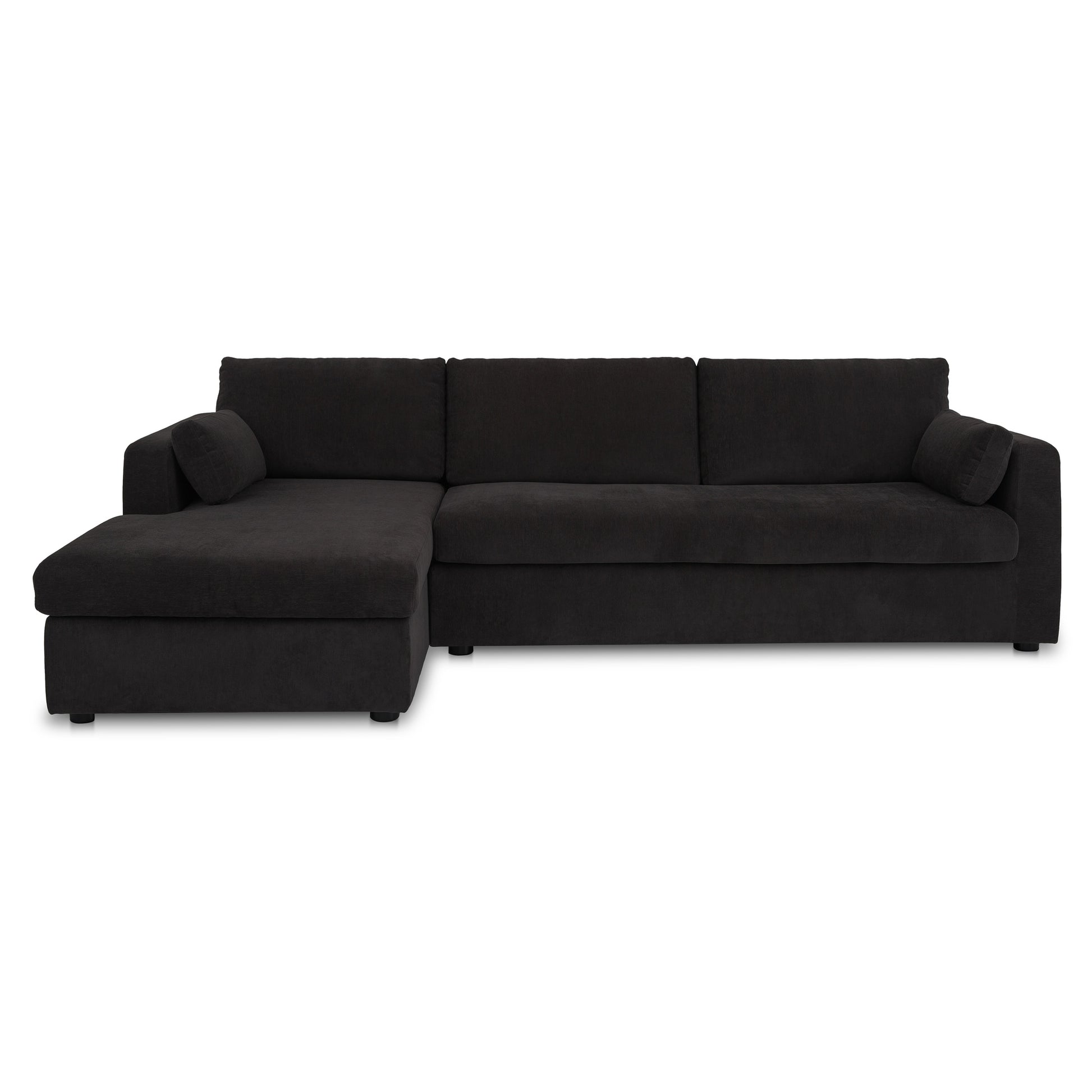 Burrow Sleeper Sectional With Storage Chaise Black Left by Moe's Home Collection