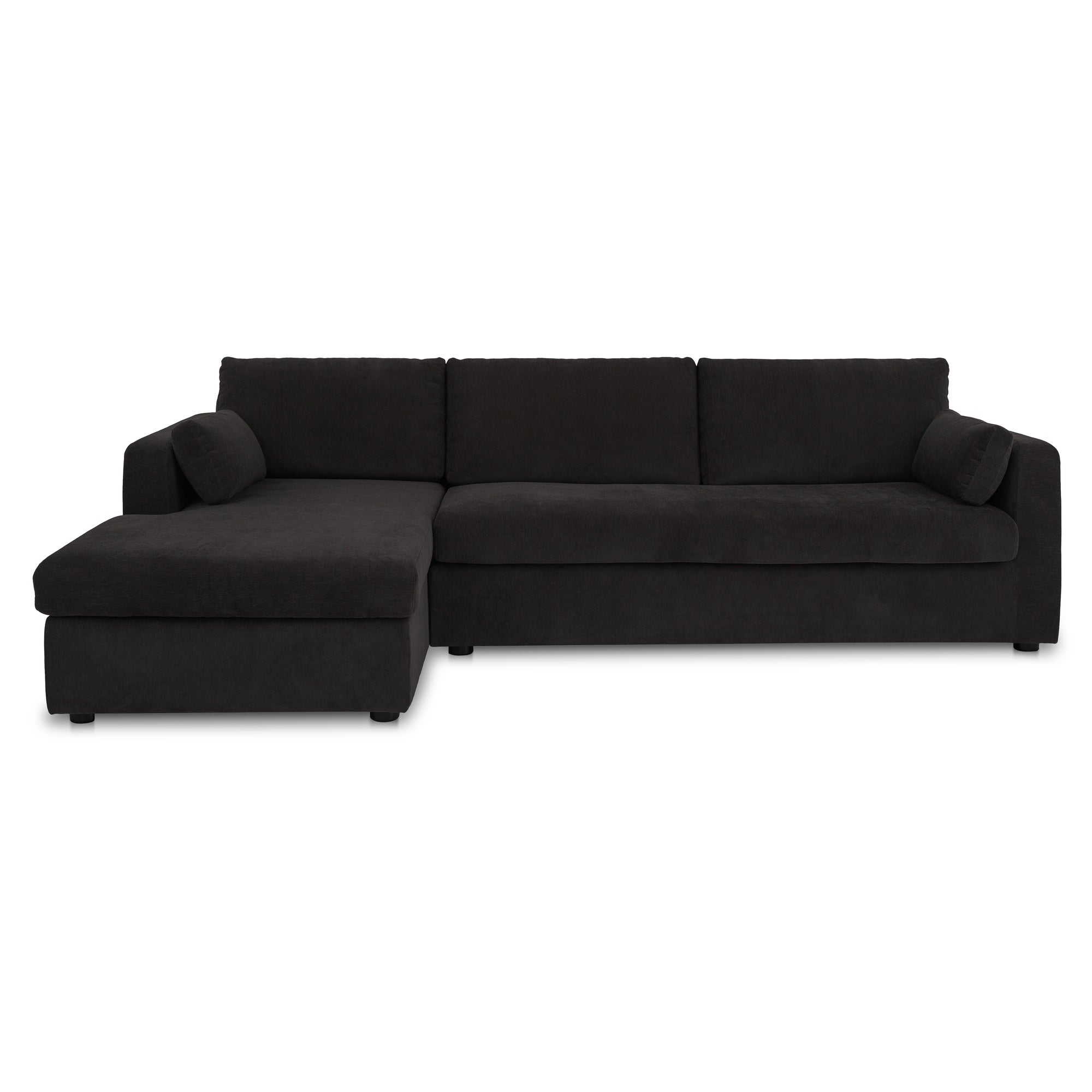Burrow Sleeper Sectional With Storage Chaise Black Left by Moe's Home Collection