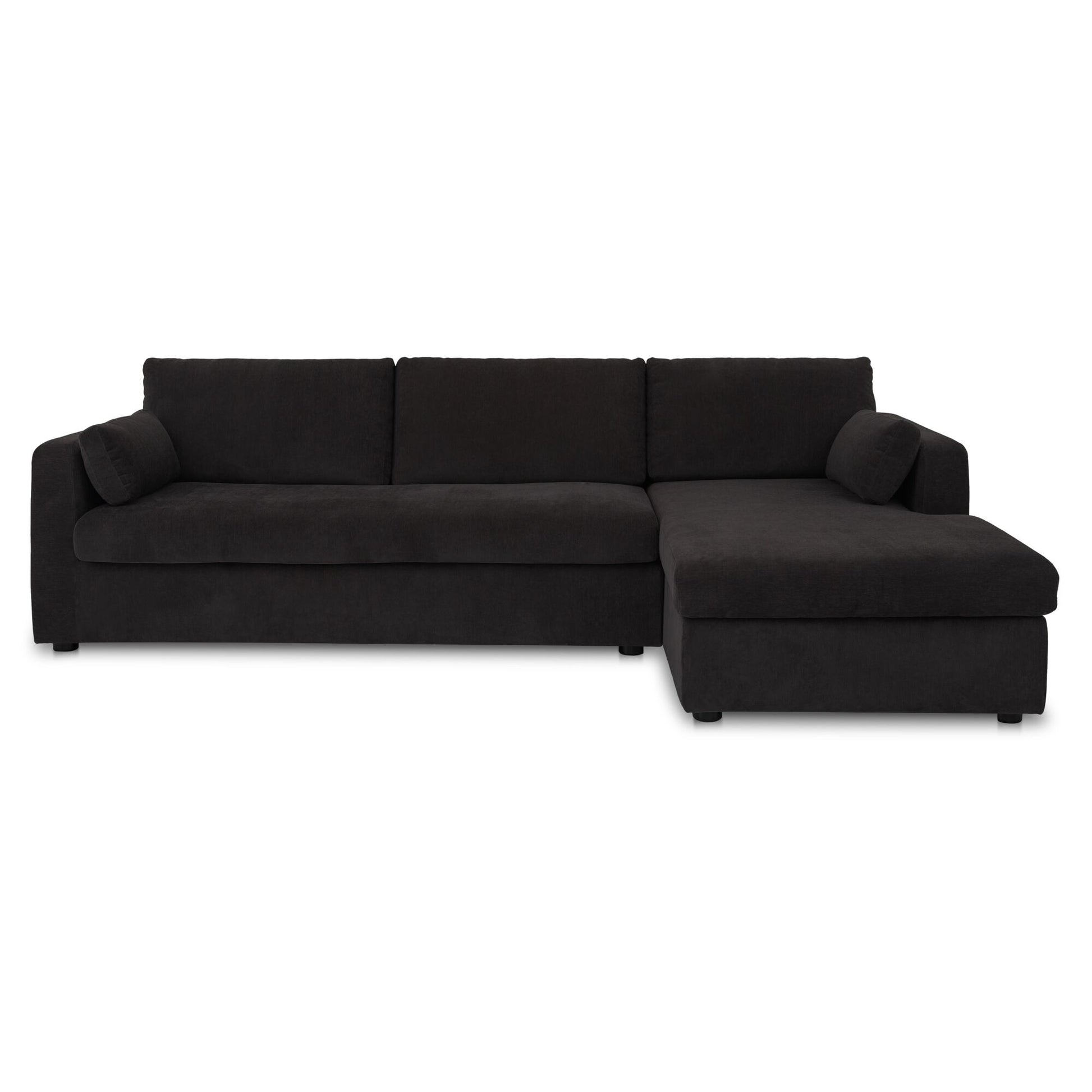 Burrow Sleeper Sectional With Storage Chaise Black Right by Moe's Home Collection