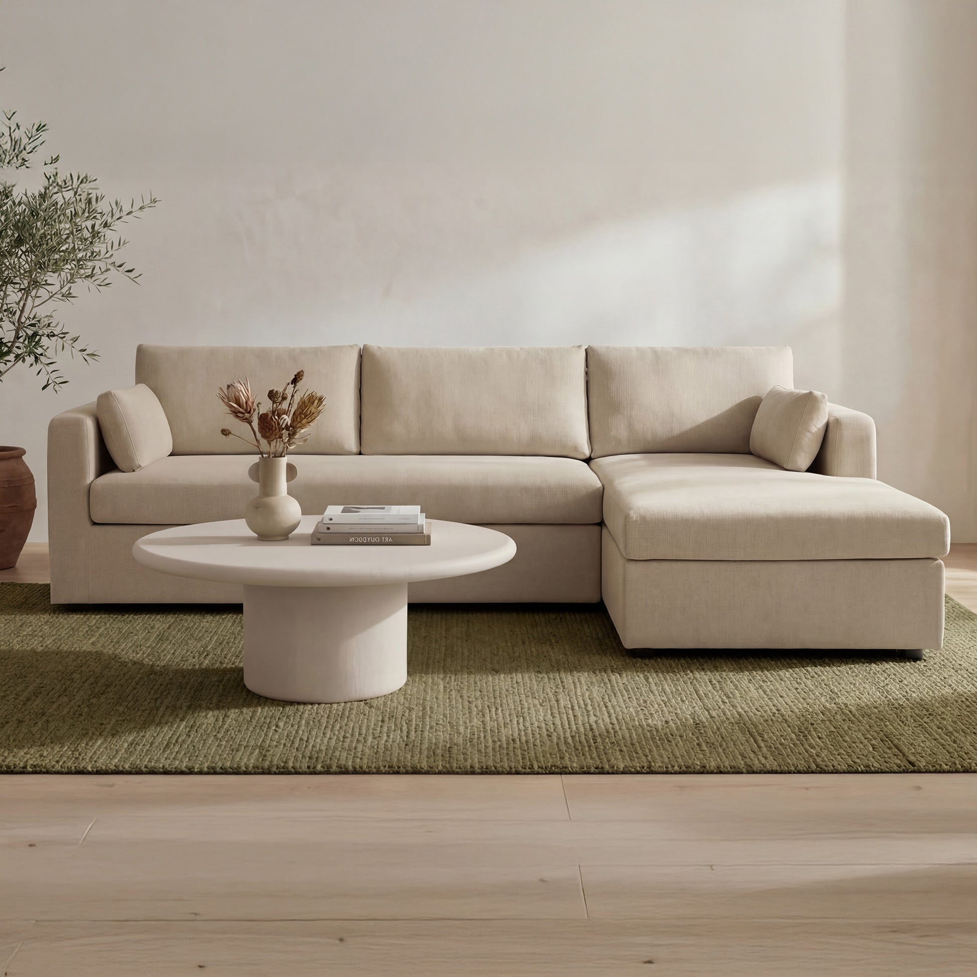 Burrow Sleeper Sectional With Storage Chaise Sand Right by Moe's Home Collection - view 2