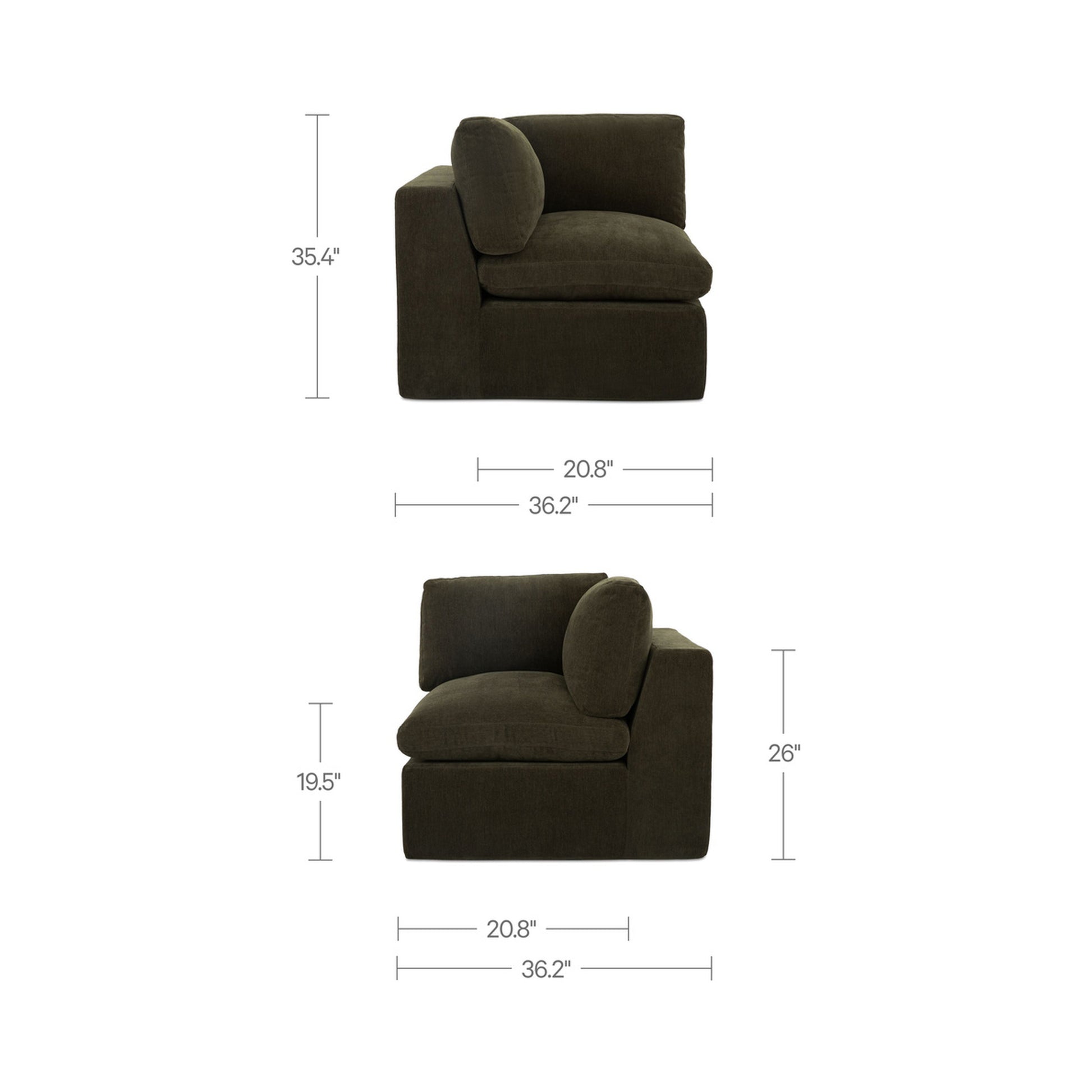 Cates Corner Chair Dark Green by Moe's Home Collection - view 5