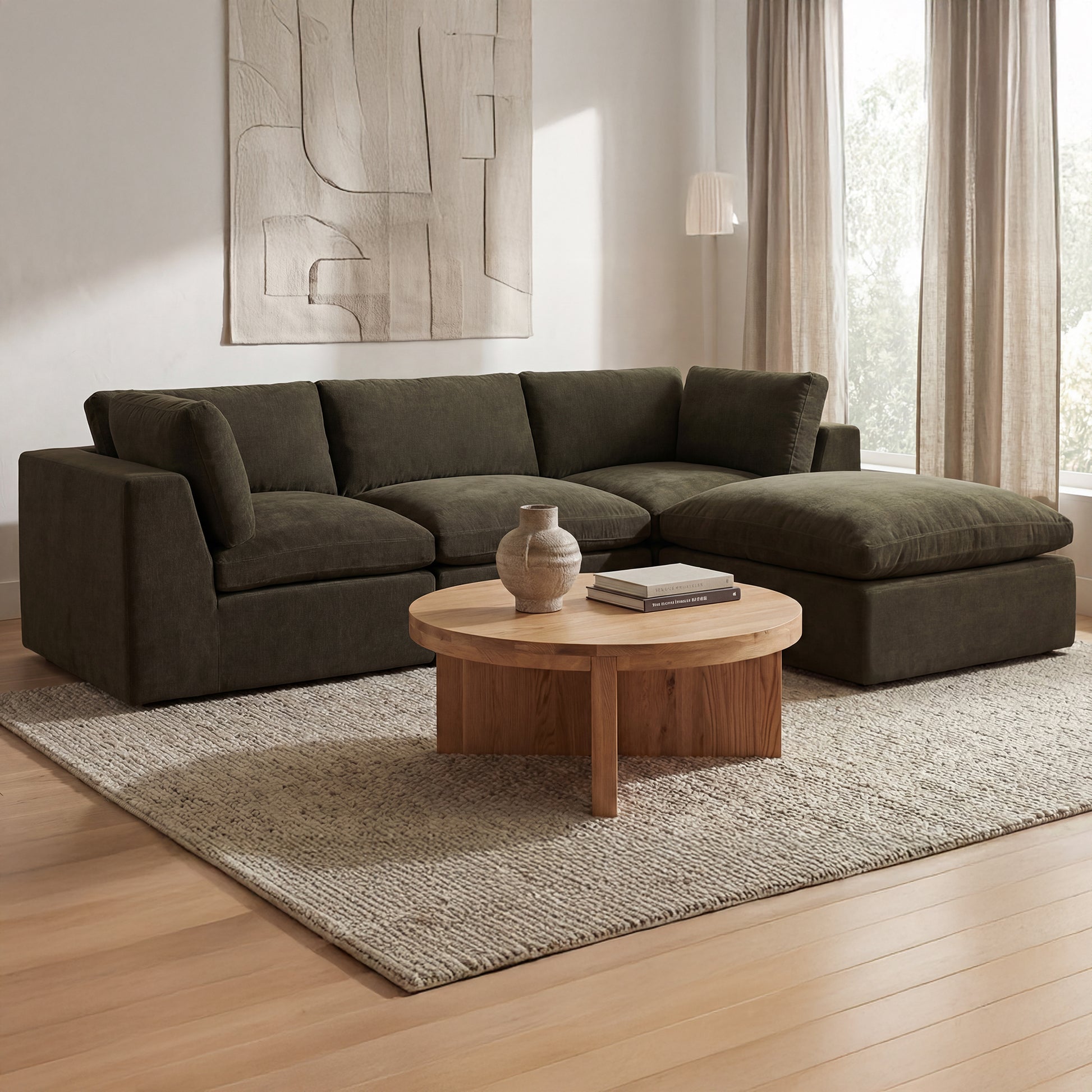 Cates Slipper Chair Dark Green by Moe's Home Collection - view 3
