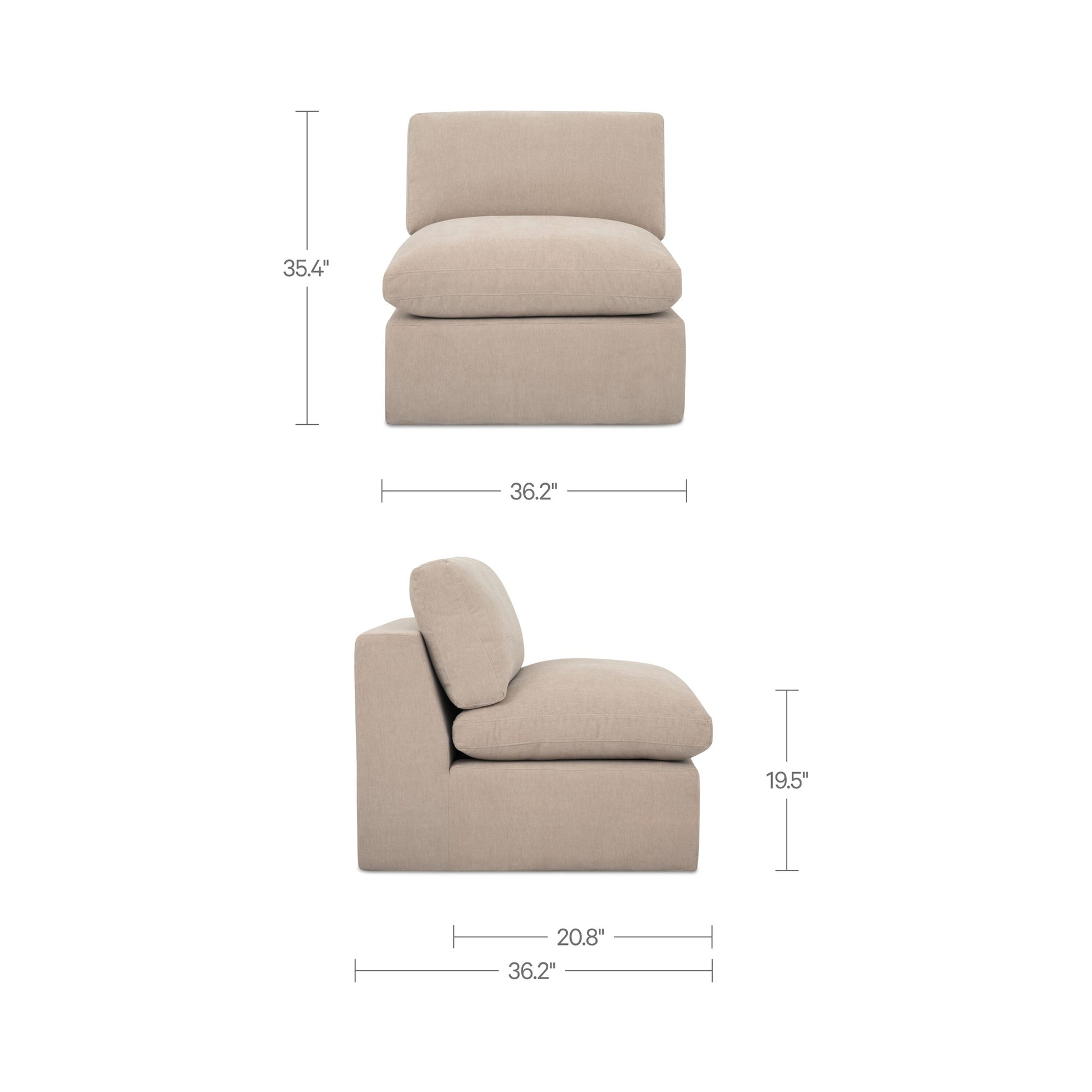 Cates Slipper Chair Pebble by Moe's Home Collection - view 5