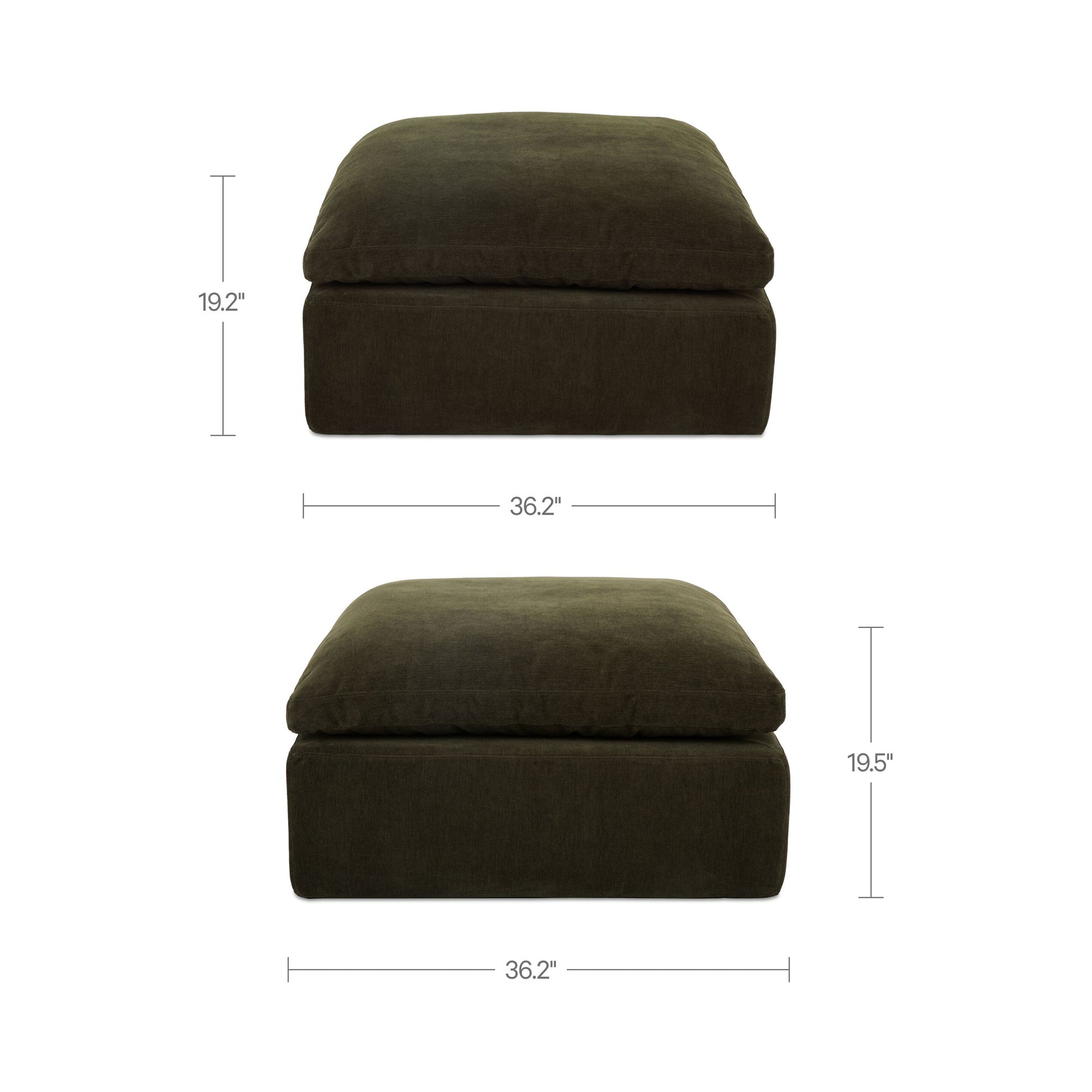 Cates Ottoman Dark Green by Moe's Home Collection - view 5