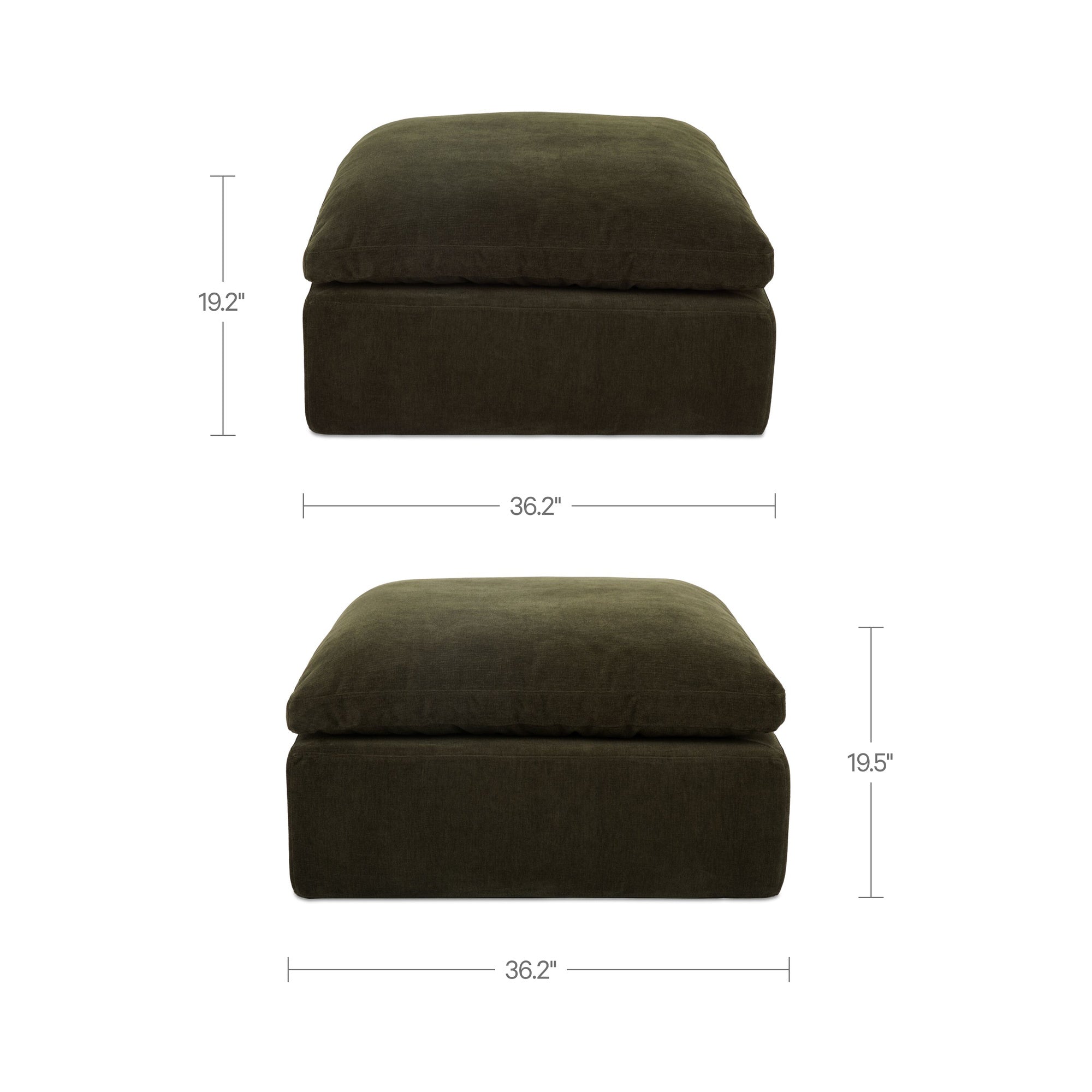Cates Ottoman Dark Green by Moe's Home Collection - view 5