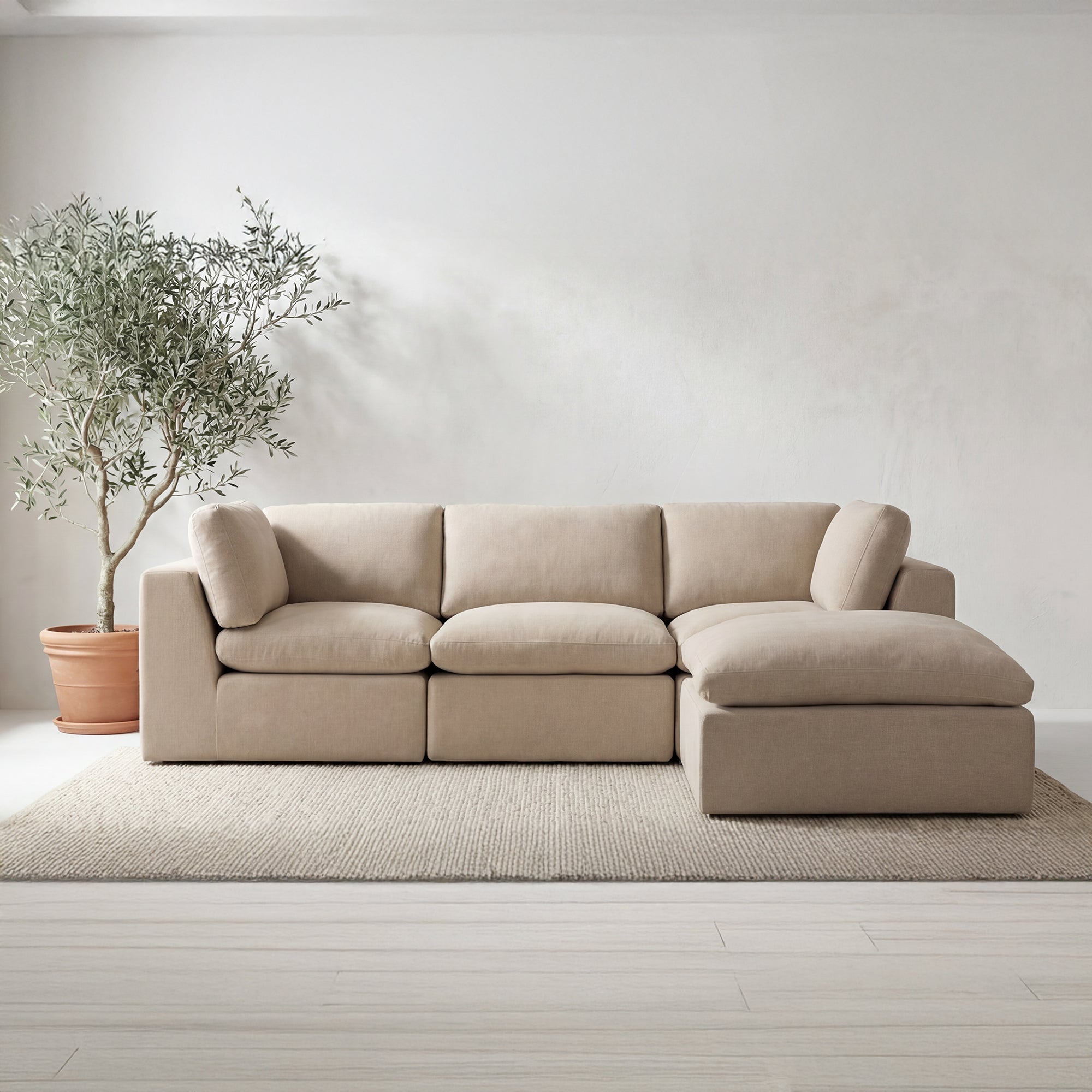 Cates Ottoman Pebble by Moe's Home Collection - view 2