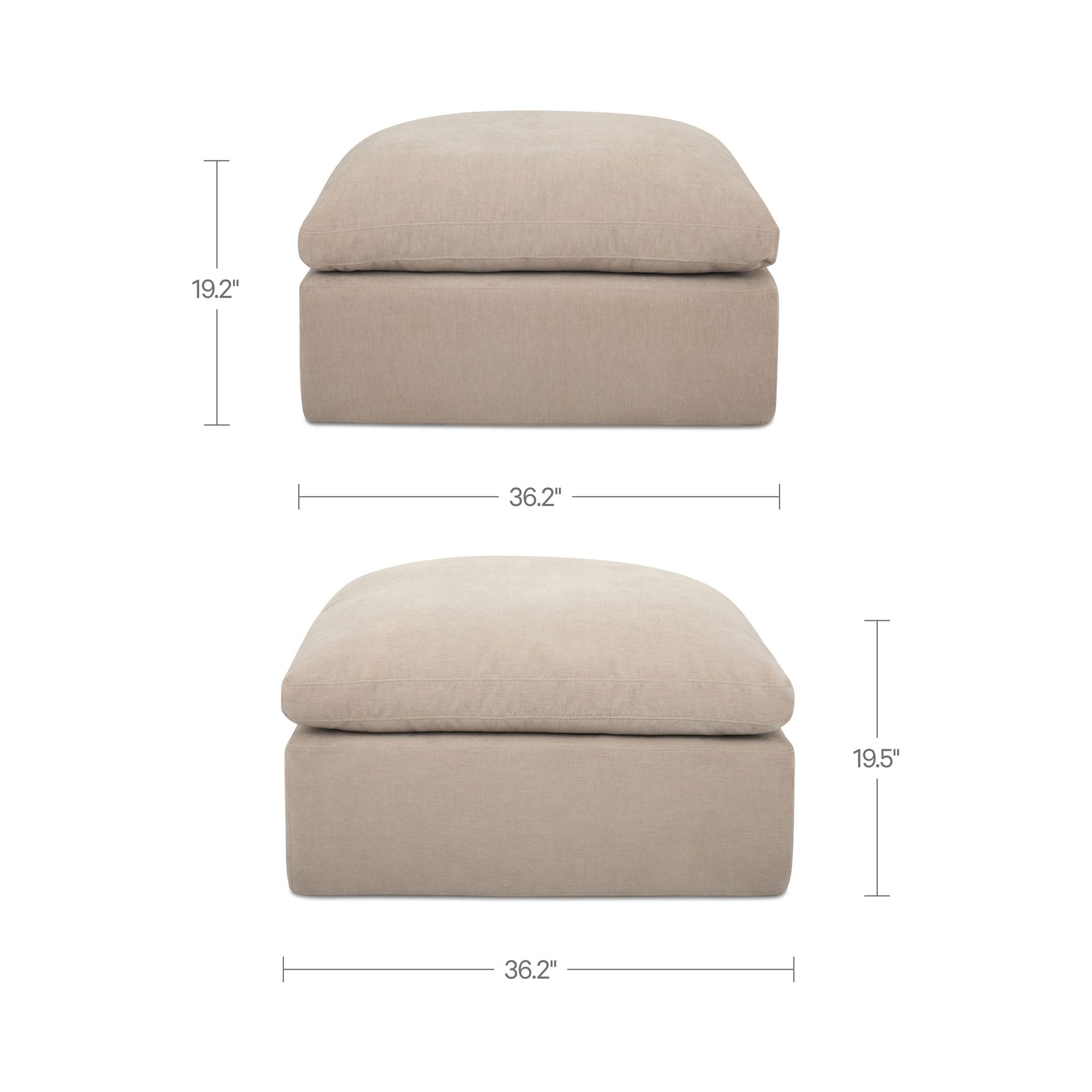 Cates Ottoman Pebble by Moe's Home Collection - view 5