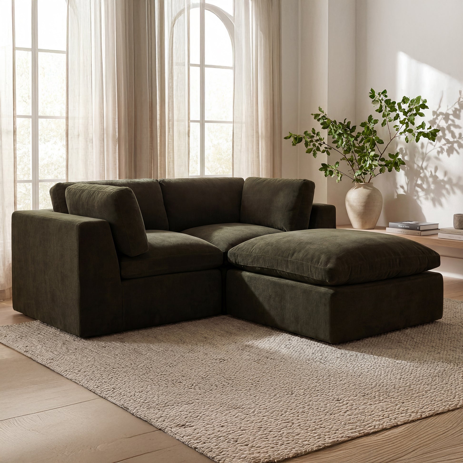 Cates Nook Modular Sectional Dark Green by Moe's Home Collection - view 4