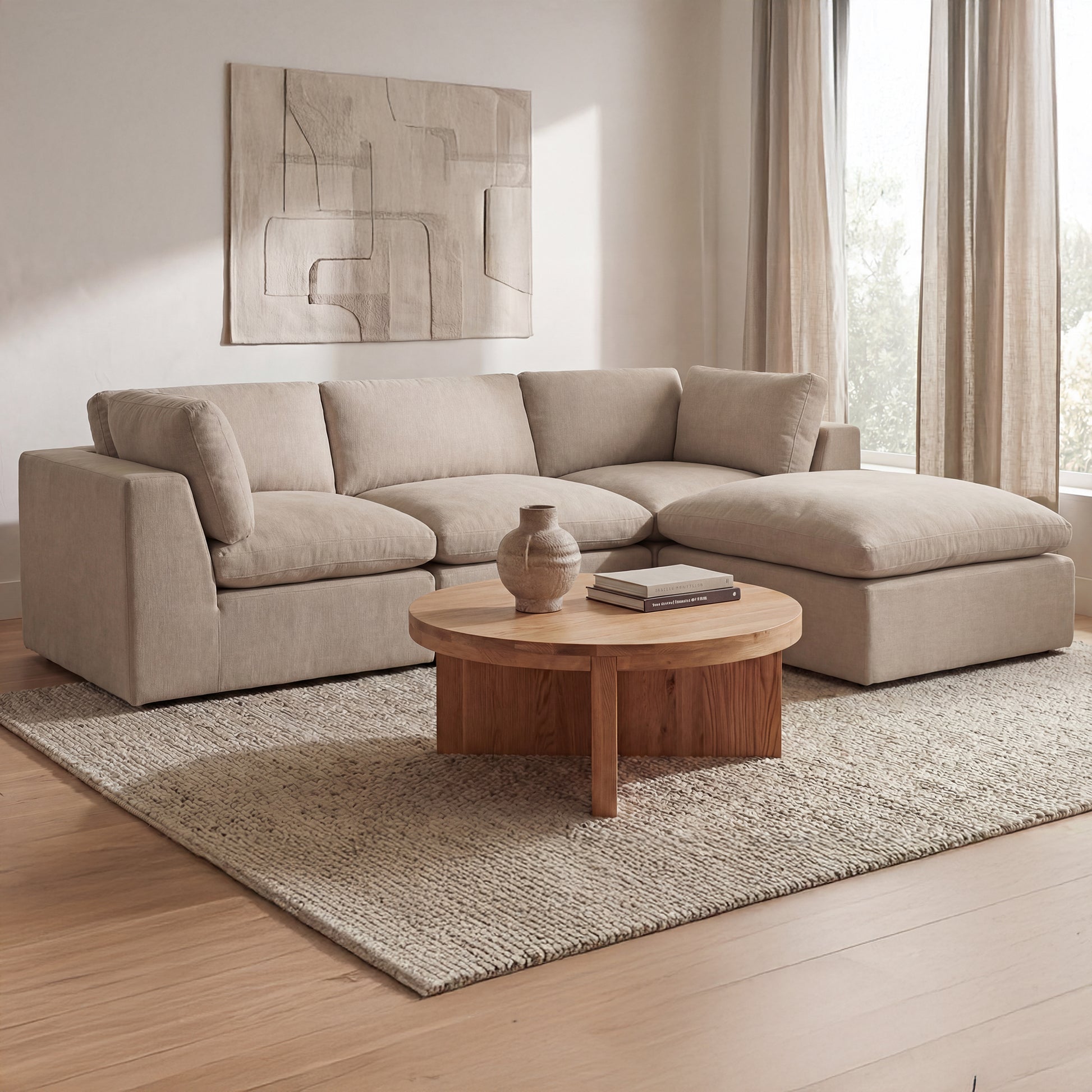 Cates Lounge Modular Sectional Pebble by Moe's Home Collection - view 4
