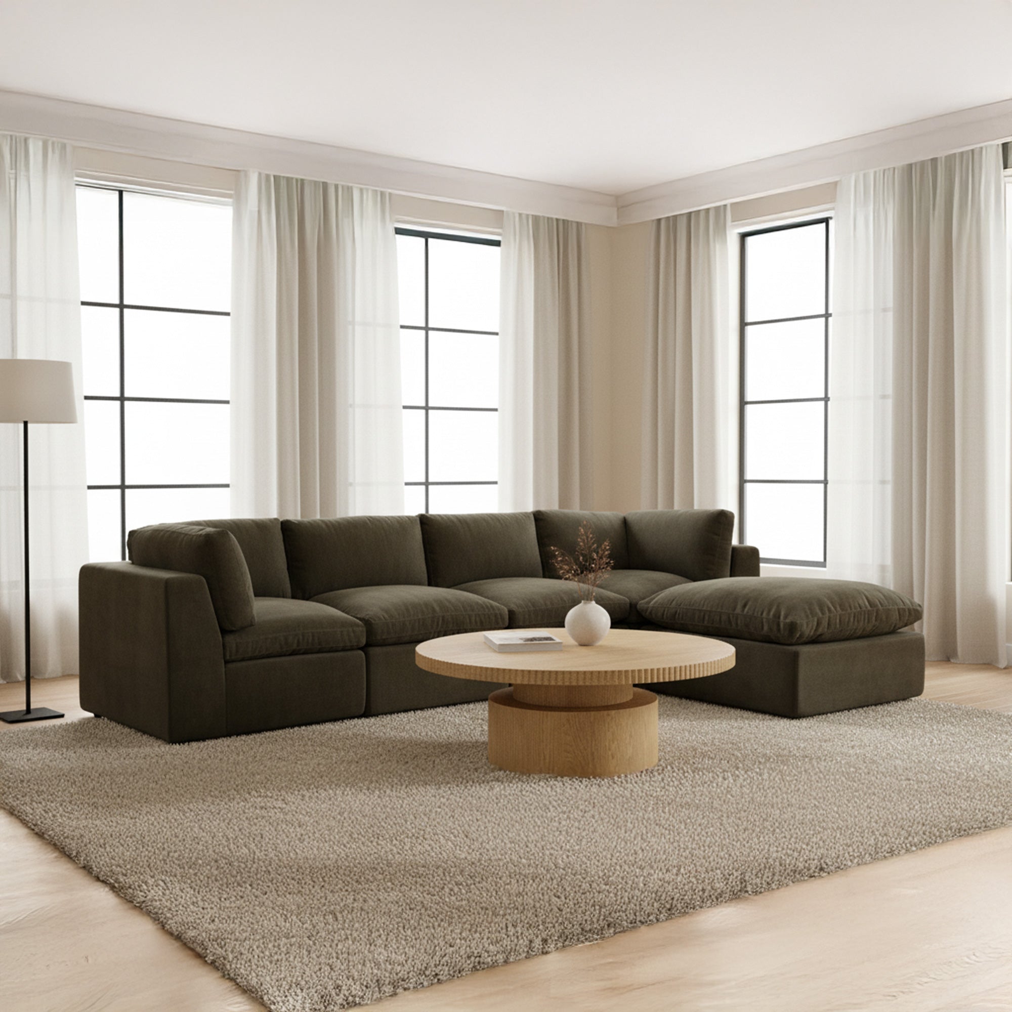 Cates Dream Modular Sectional Dark Green by Moe's Home Collection - view 3