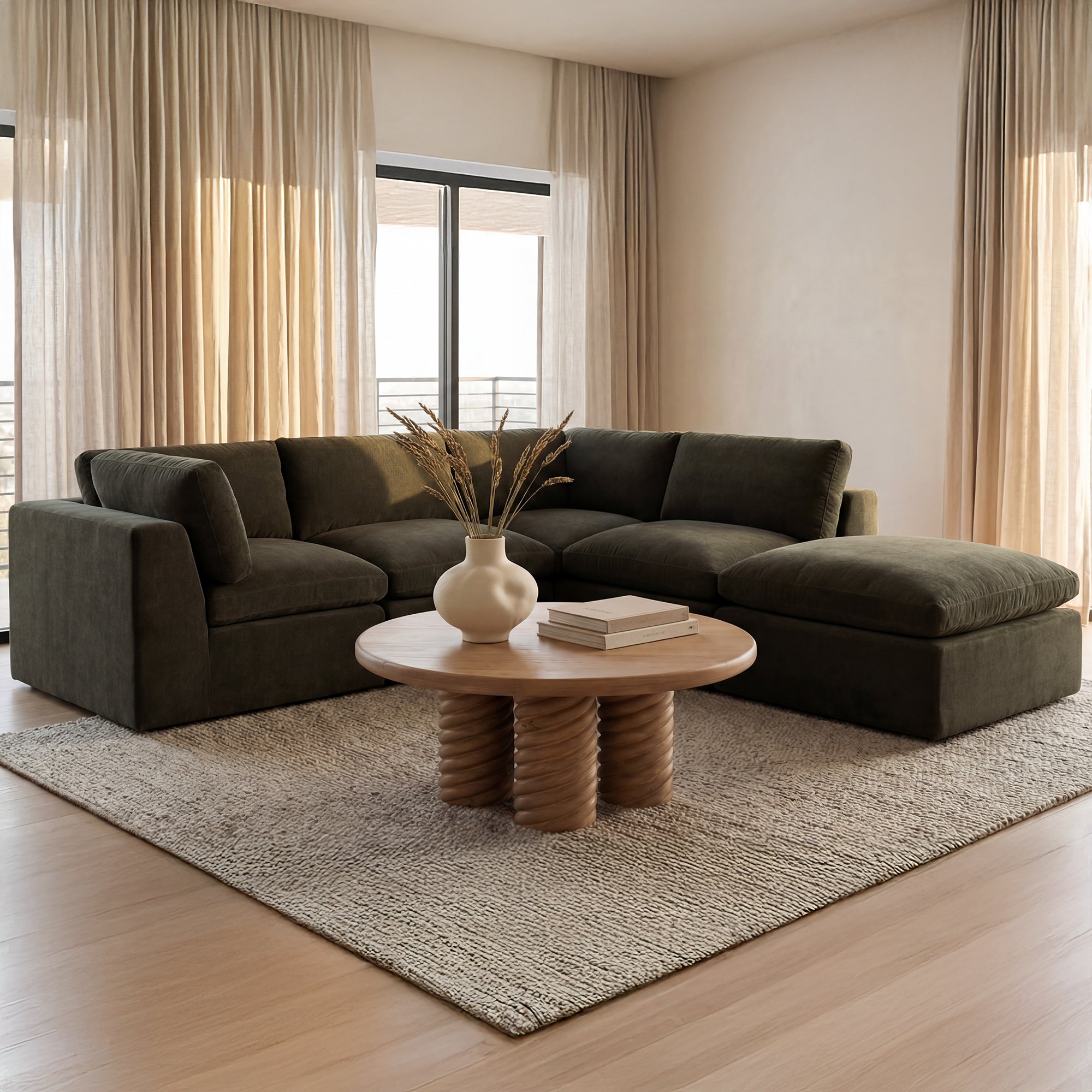 Cates Dream Modular Sectional Dark Green by Moe's Home Collection - view 4