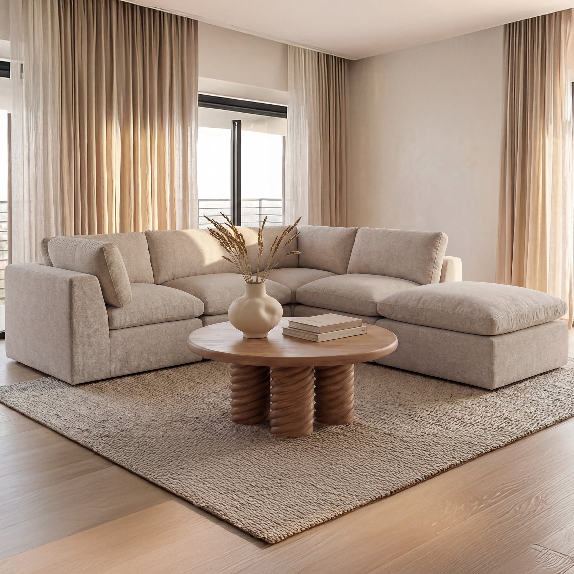 Cates Dream Modular Sectional Pebble by Moe's Home Collection - view 4