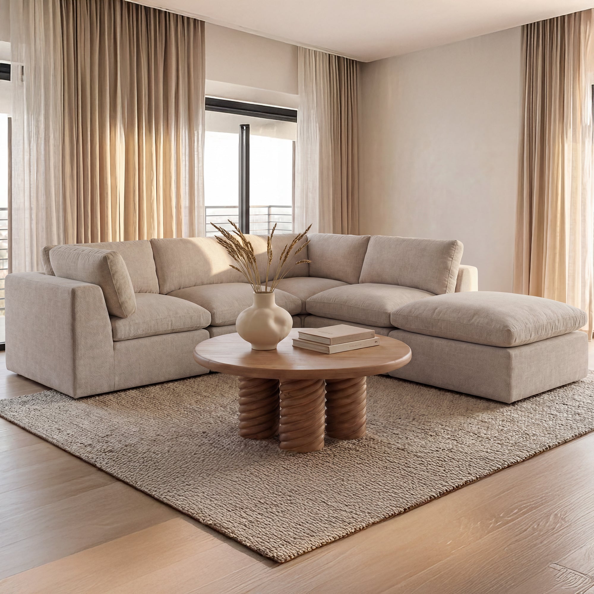 Cates Dream Modular Sectional Pebble by Moe's Home Collection - view 4