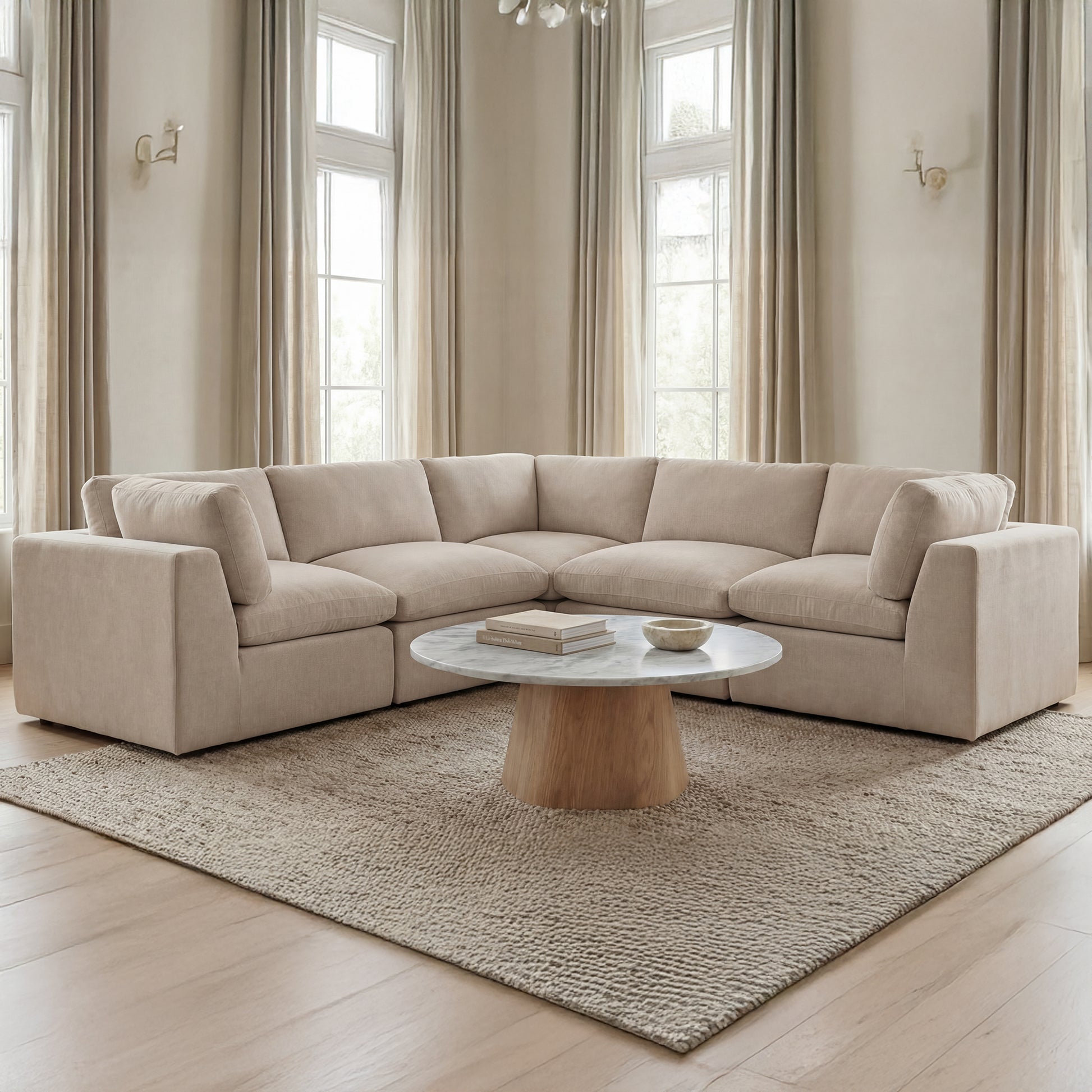Cates Classic L Modular Sectional Pebble by Moe's Home Collection - view 4