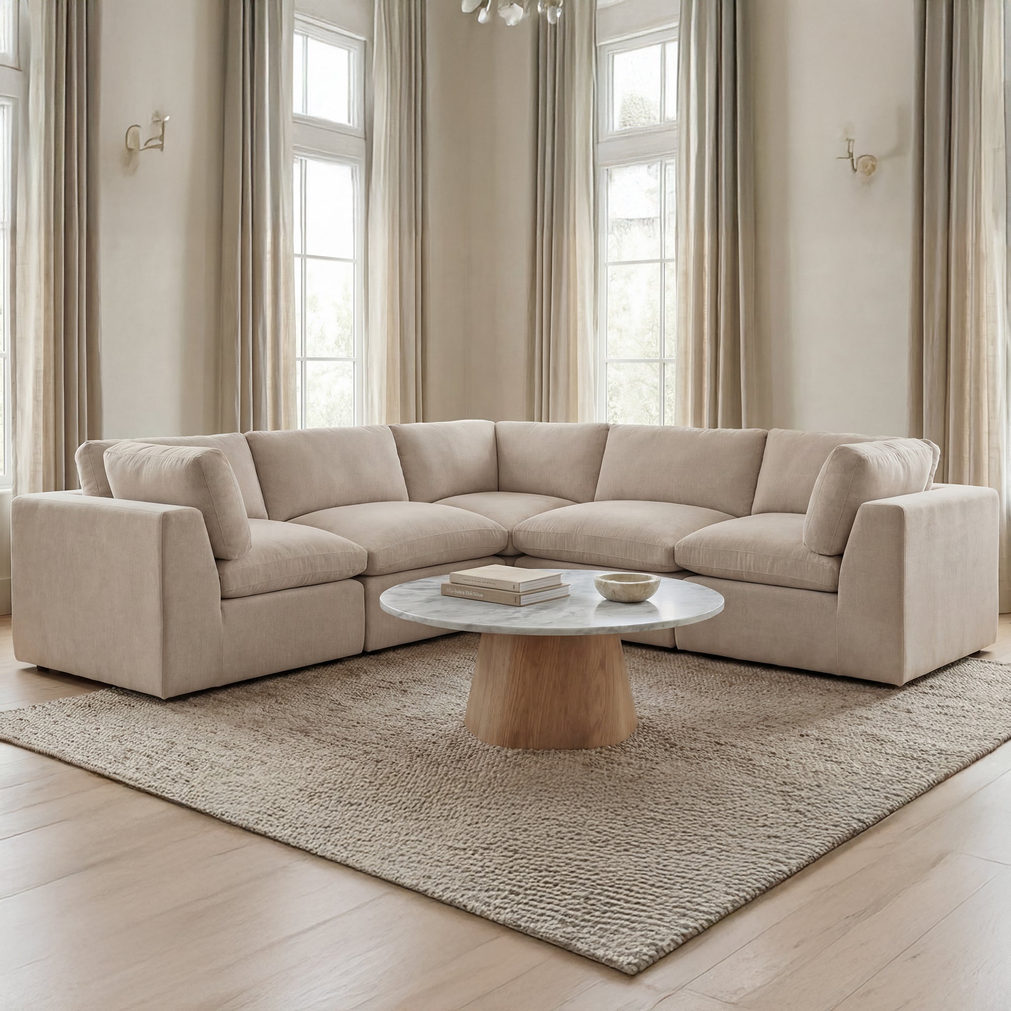 Cates Classic L Modular Sectional Pebble by Moe's Home Collection - view 4