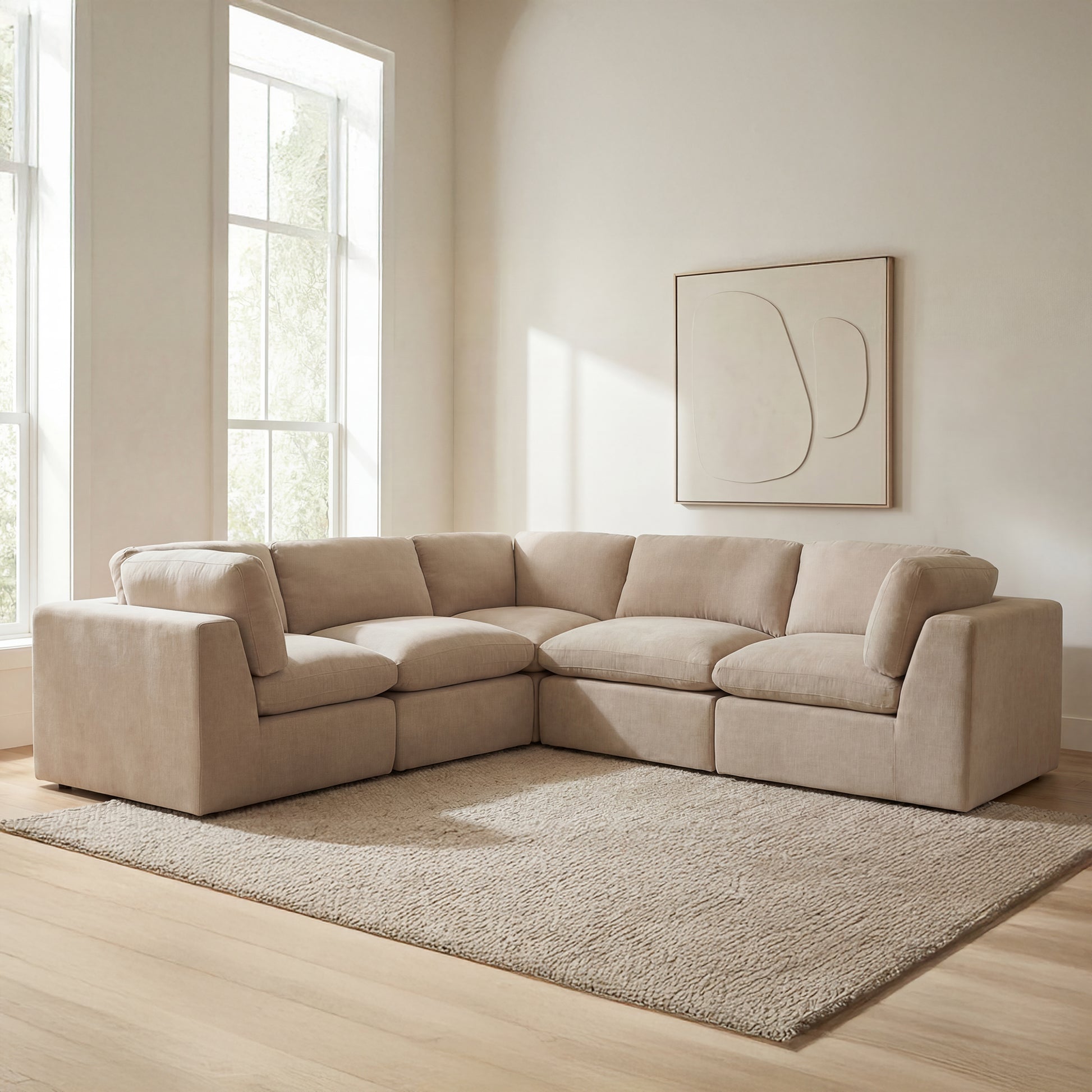 Cates Classic L Modular Sectional Pebble by Moe's Home Collection - view 2