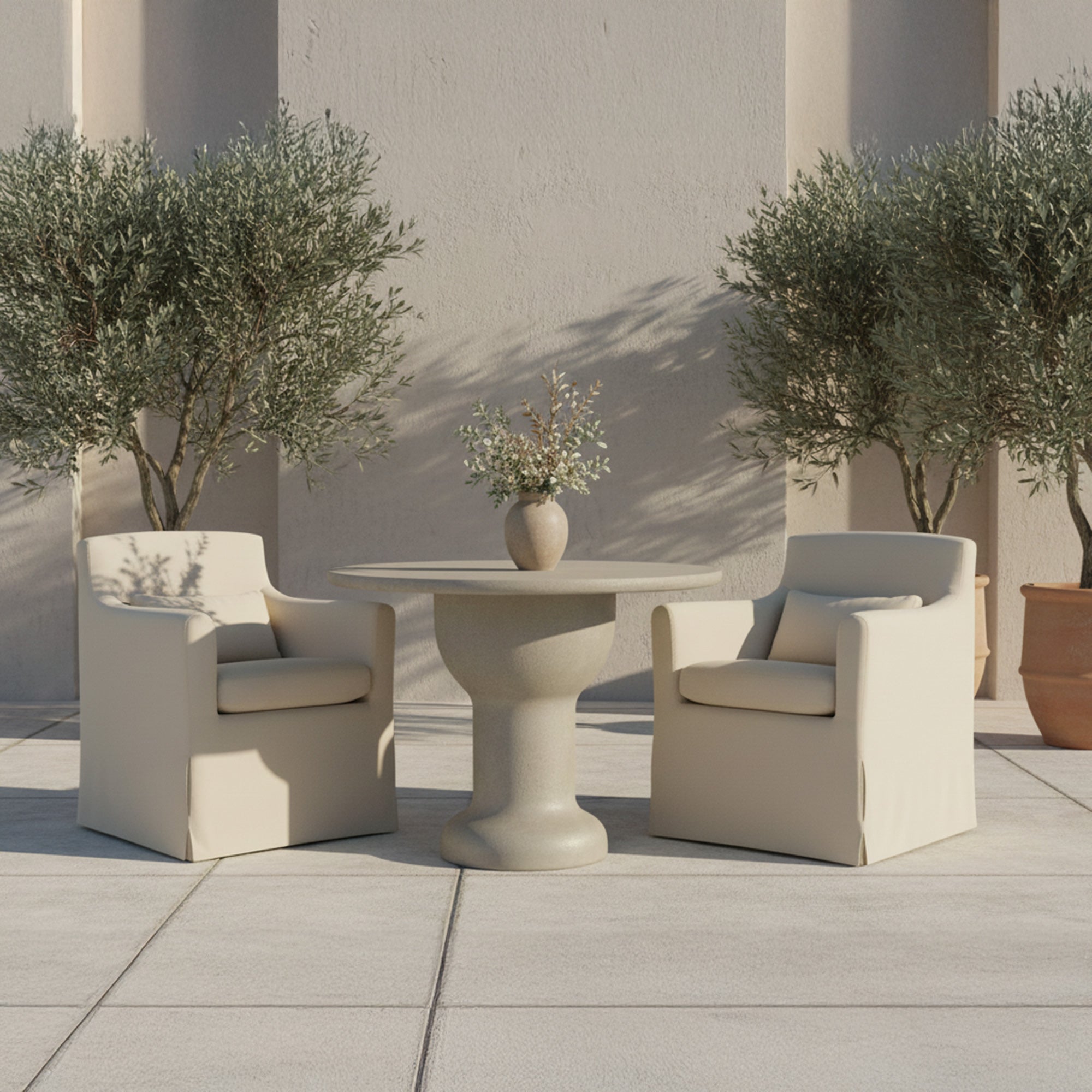 Lydia Outdoor Slipcover Dining Chair Cream by Moe's Home Collection - view 2