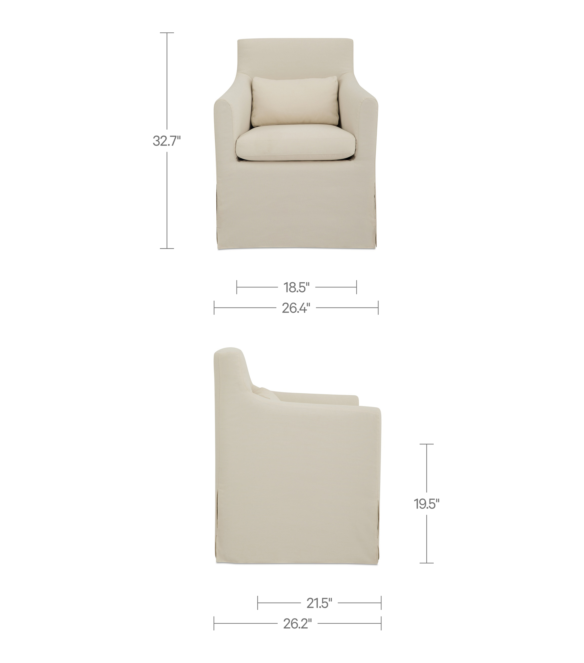 Lydia Outdoor Slipcover Dining Chair Cream by Moe's Home Collection - view 3