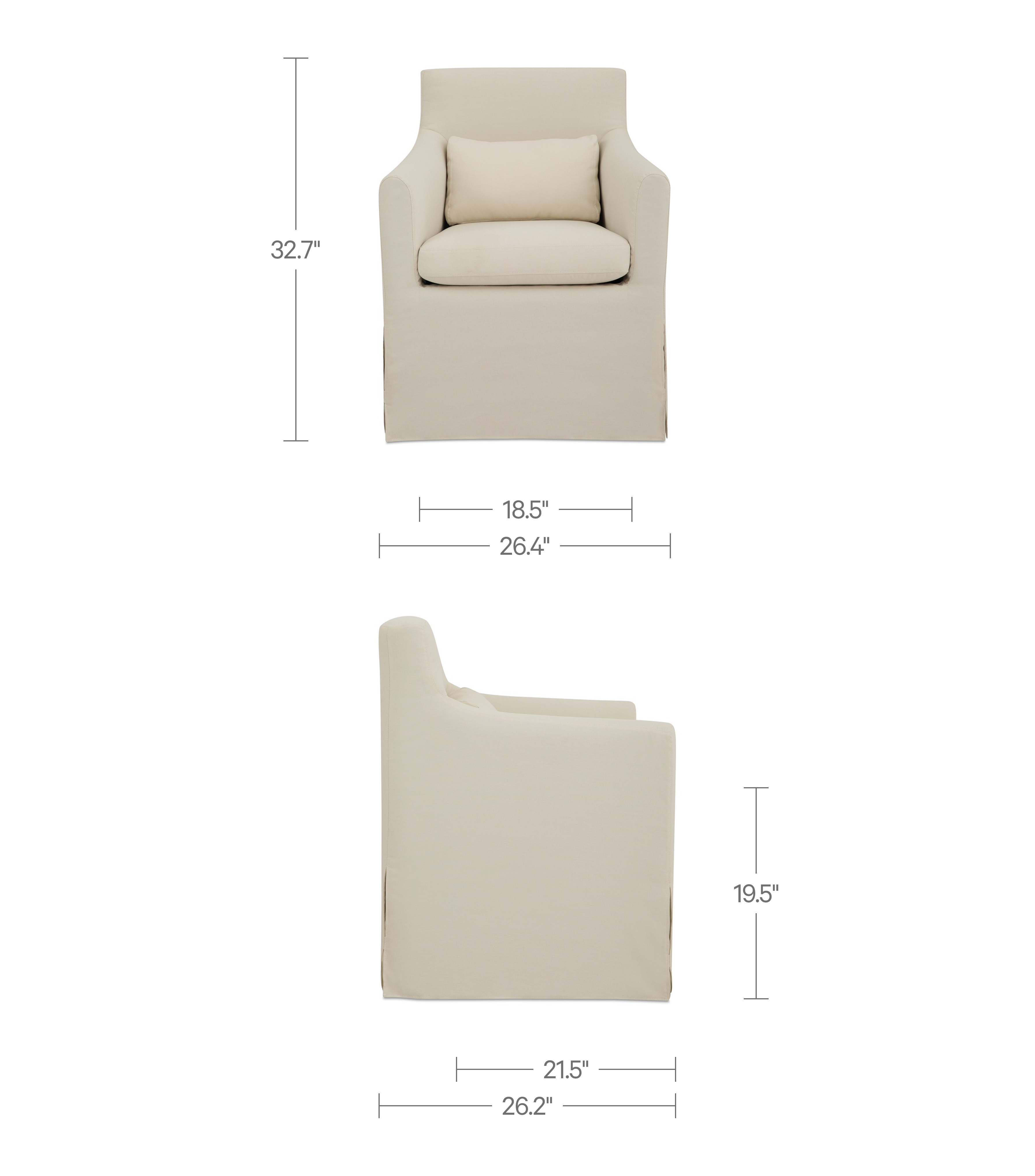 Lydia Outdoor Slipcover Dining Chair Cream by Moe's Home Collection - view 3