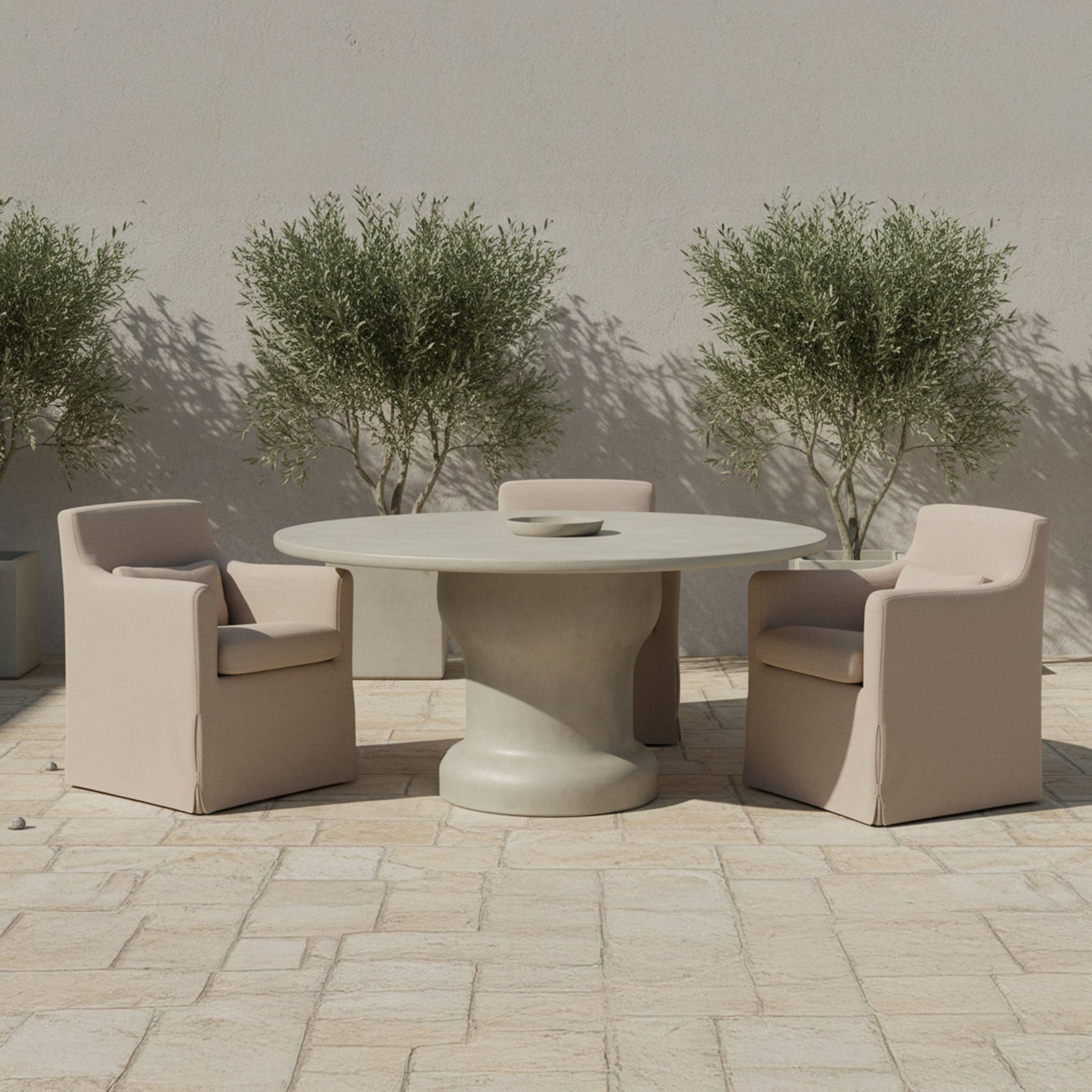 Lydia Outdoor Slipcover Dining Chair Light Brown by Moe's Home Collection - view 2