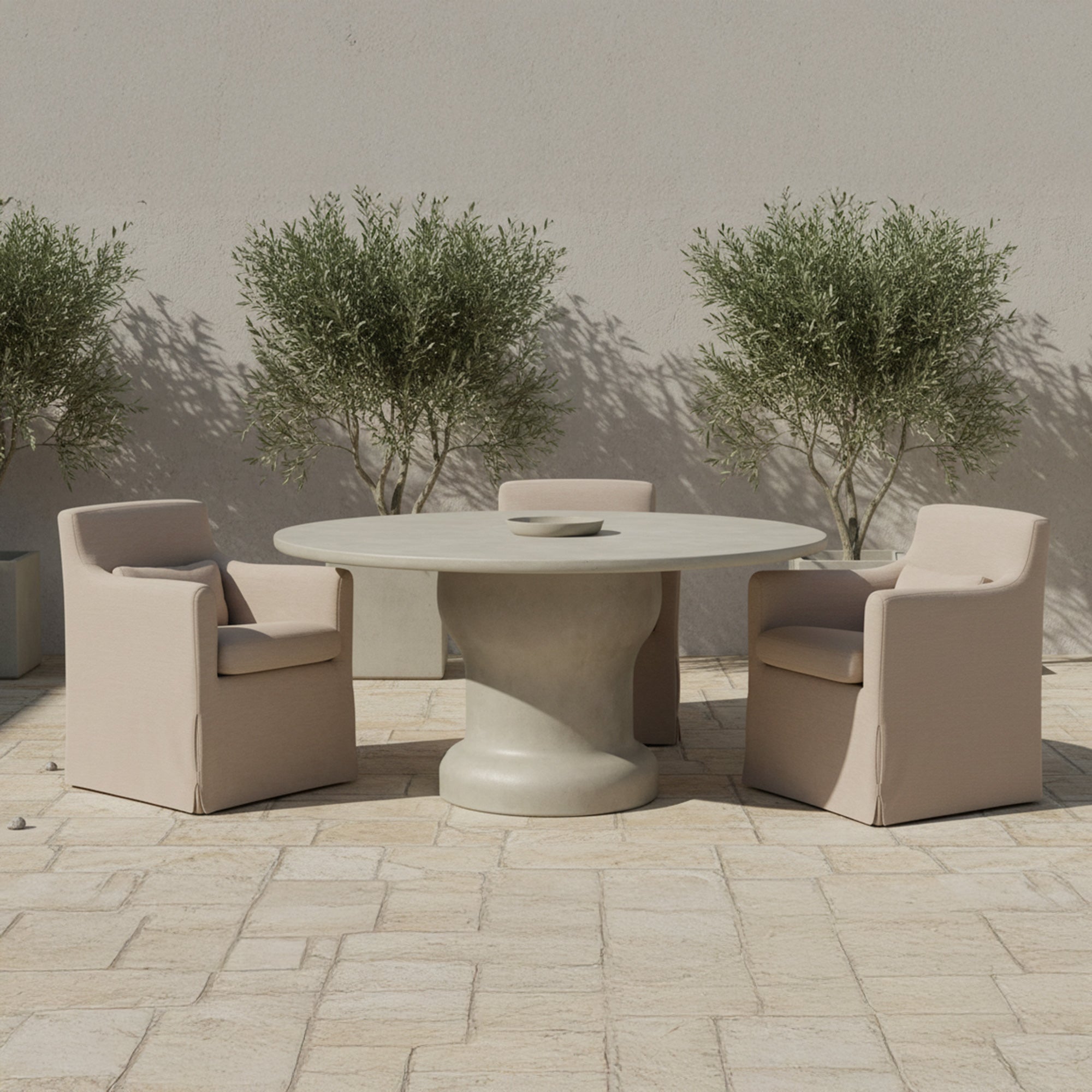 Lydia Outdoor Slipcover Dining Chair Light Brown by Moe's Home Collection - view 2