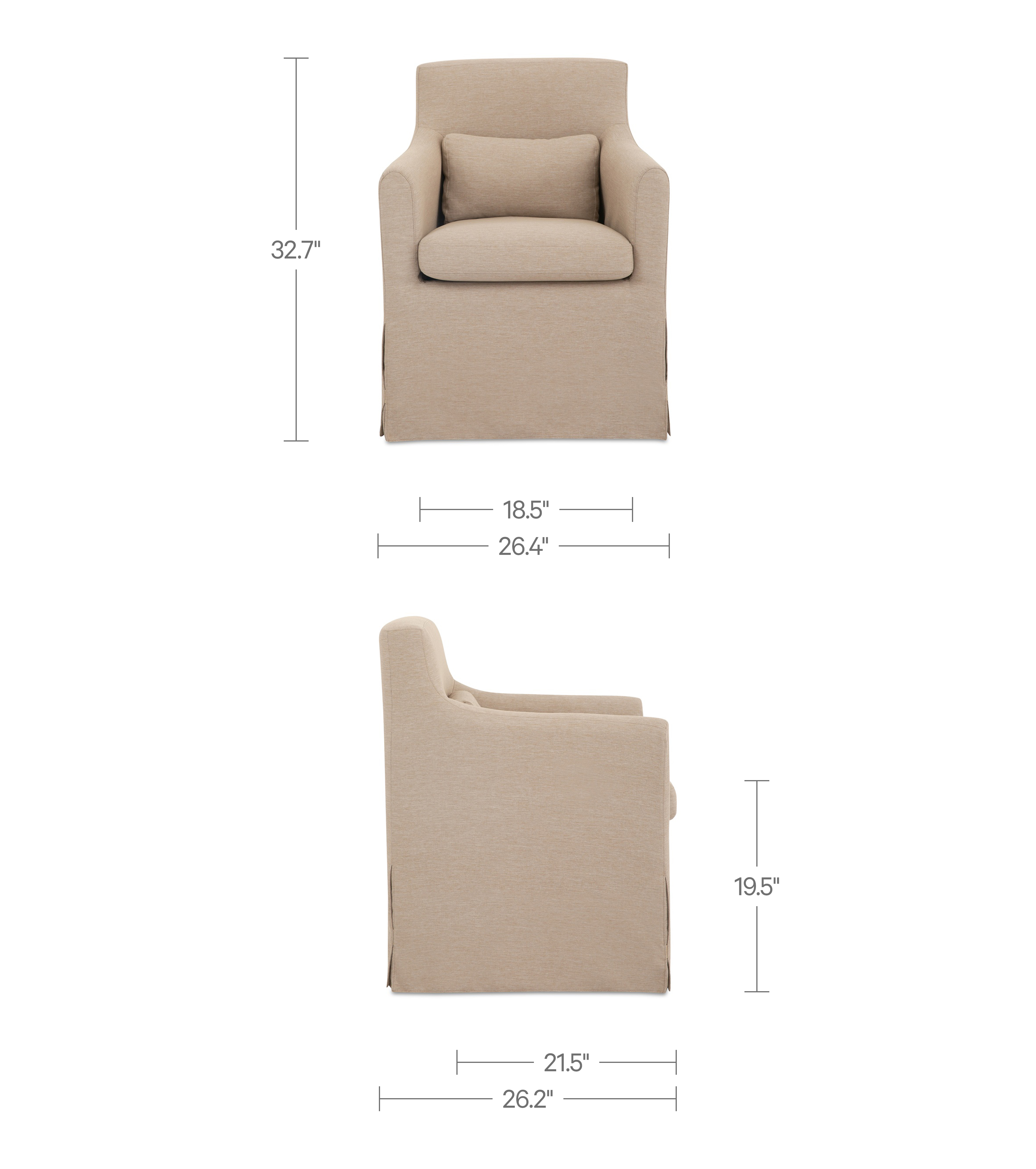 Lydia Outdoor Slipcover Dining Chair Light Brown by Moe's Home Collection - view 3