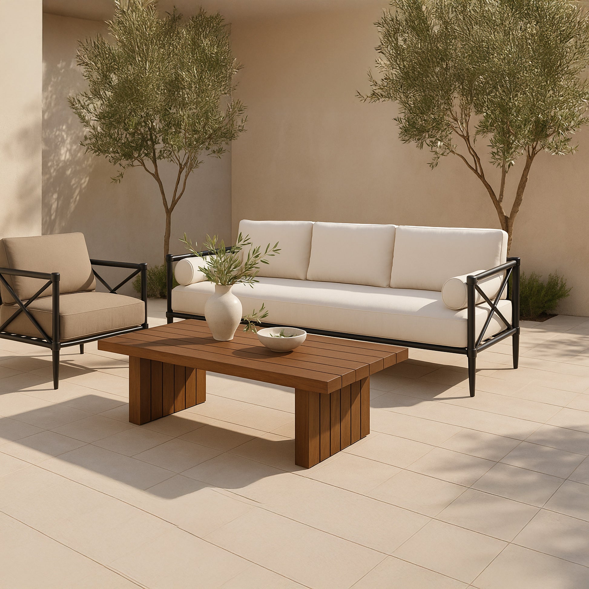 Willow Outdoor Sofa Cream by Moe's Home Collection - view 2