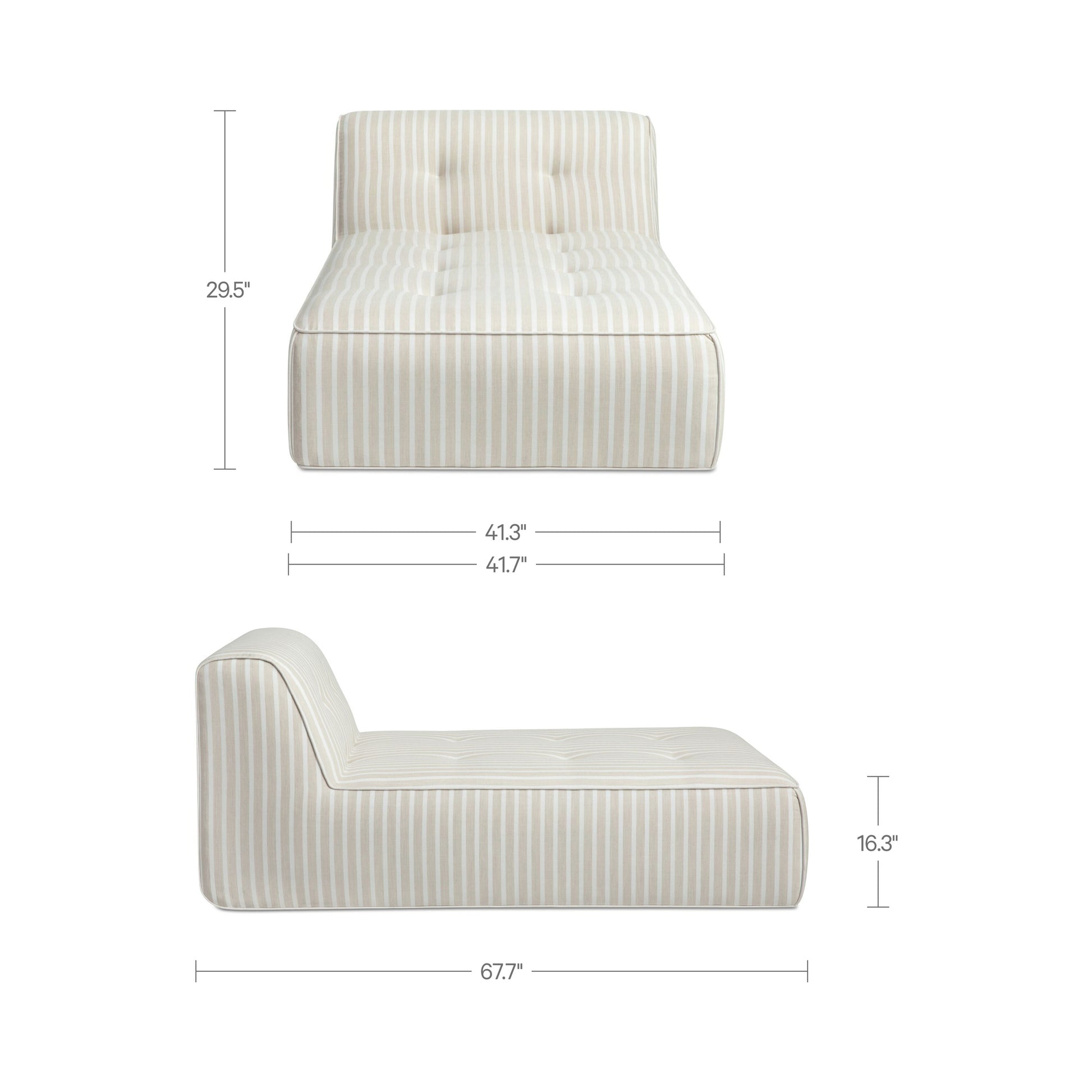 Sunseeker Outdoor Chaise Brown Stripe by Moe's Home Collection - view 3