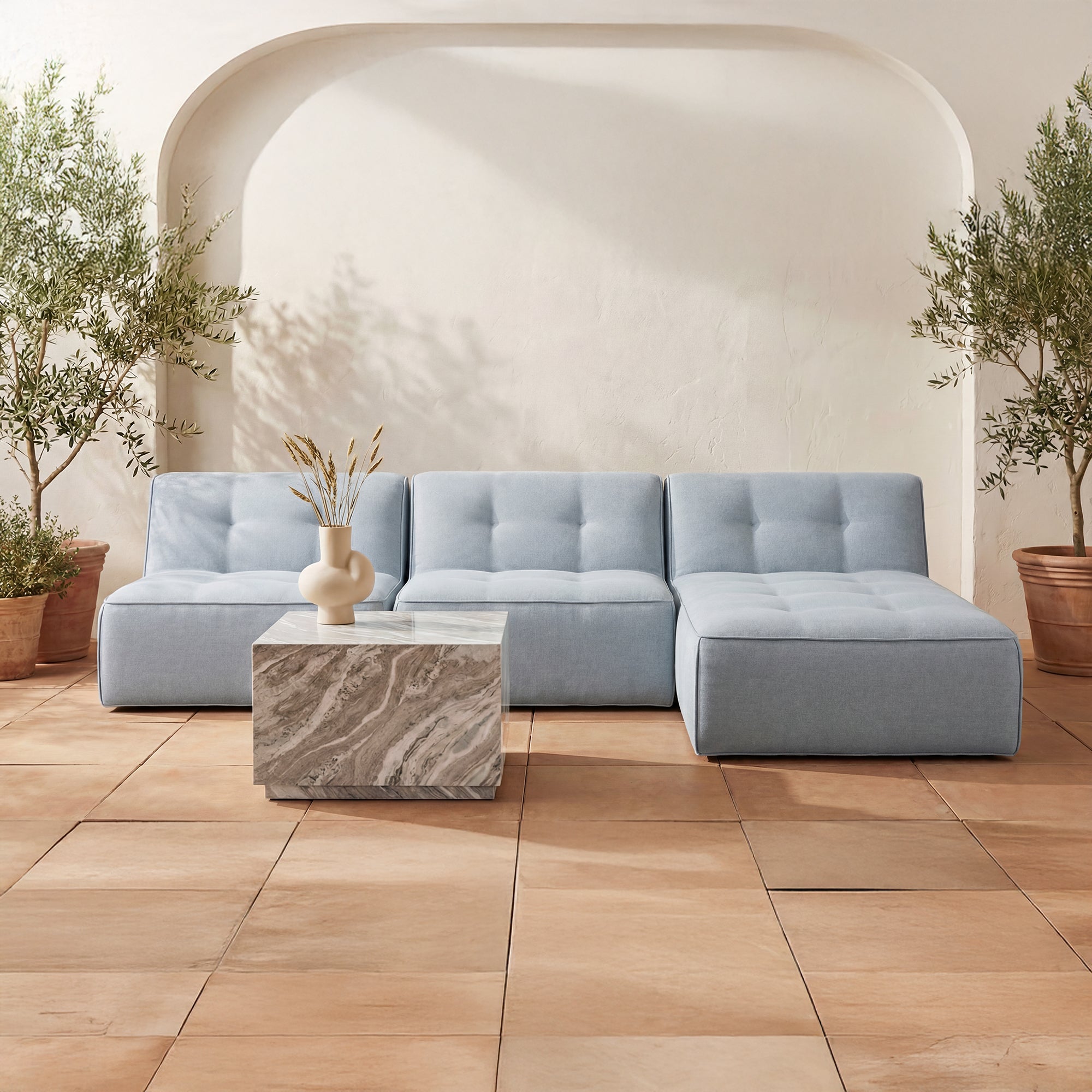 Sunseeker Outdoor Chaise Light Blue by Moe's Home Collection - view 2