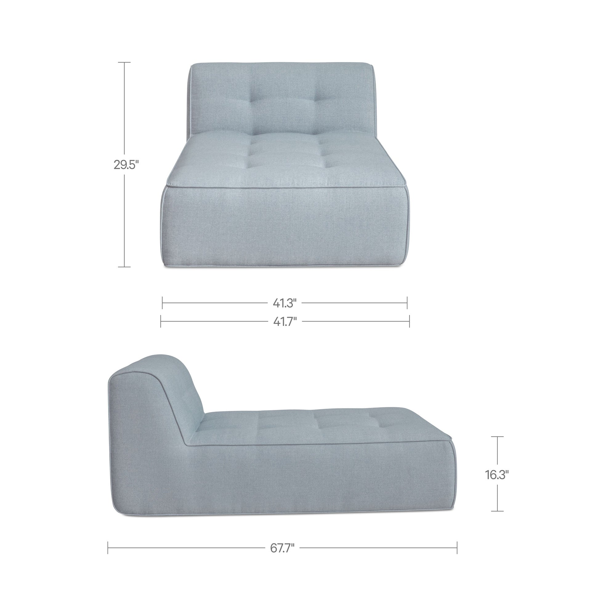 Sunseeker Outdoor Chaise Light Blue by Moe's Home Collection - view 3