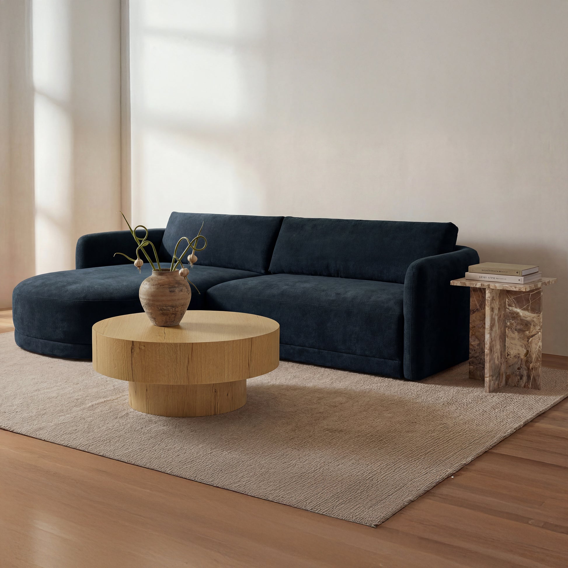 Emmy Sectional Dark Blue Left by Moe's Home Collection - view 2