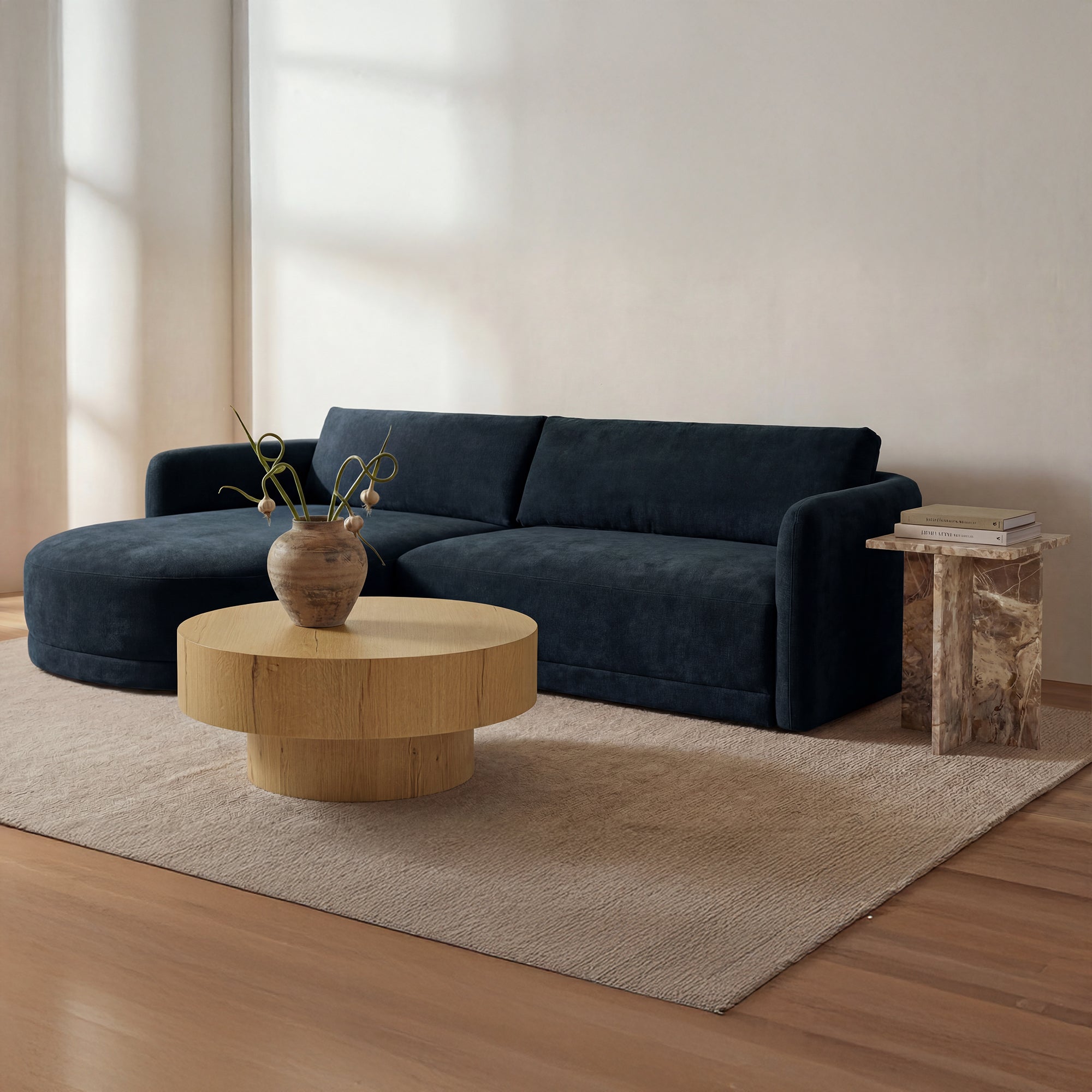 Emmy Sectional Dark Blue Left by Moe's Home Collection - view 2