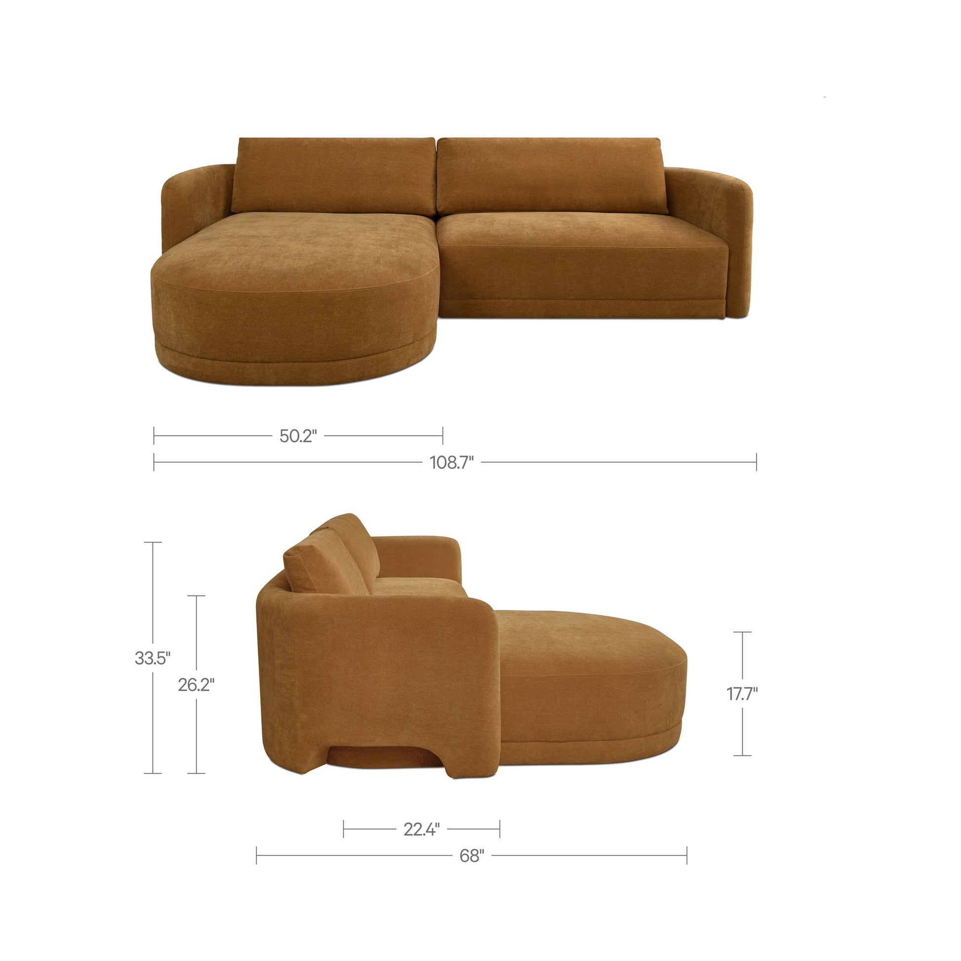 Emmy Sectional Ginger Left by Moe's Home Collection - view 3