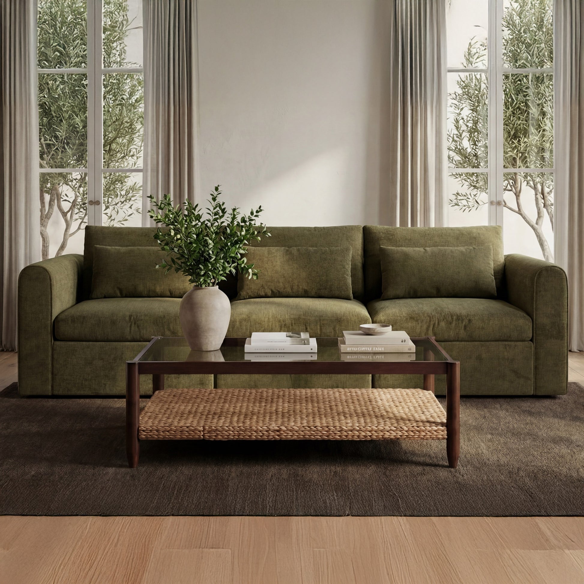 Swift Left Arm Facing Chair Dark Green by Moe's Home Collection - view 2
