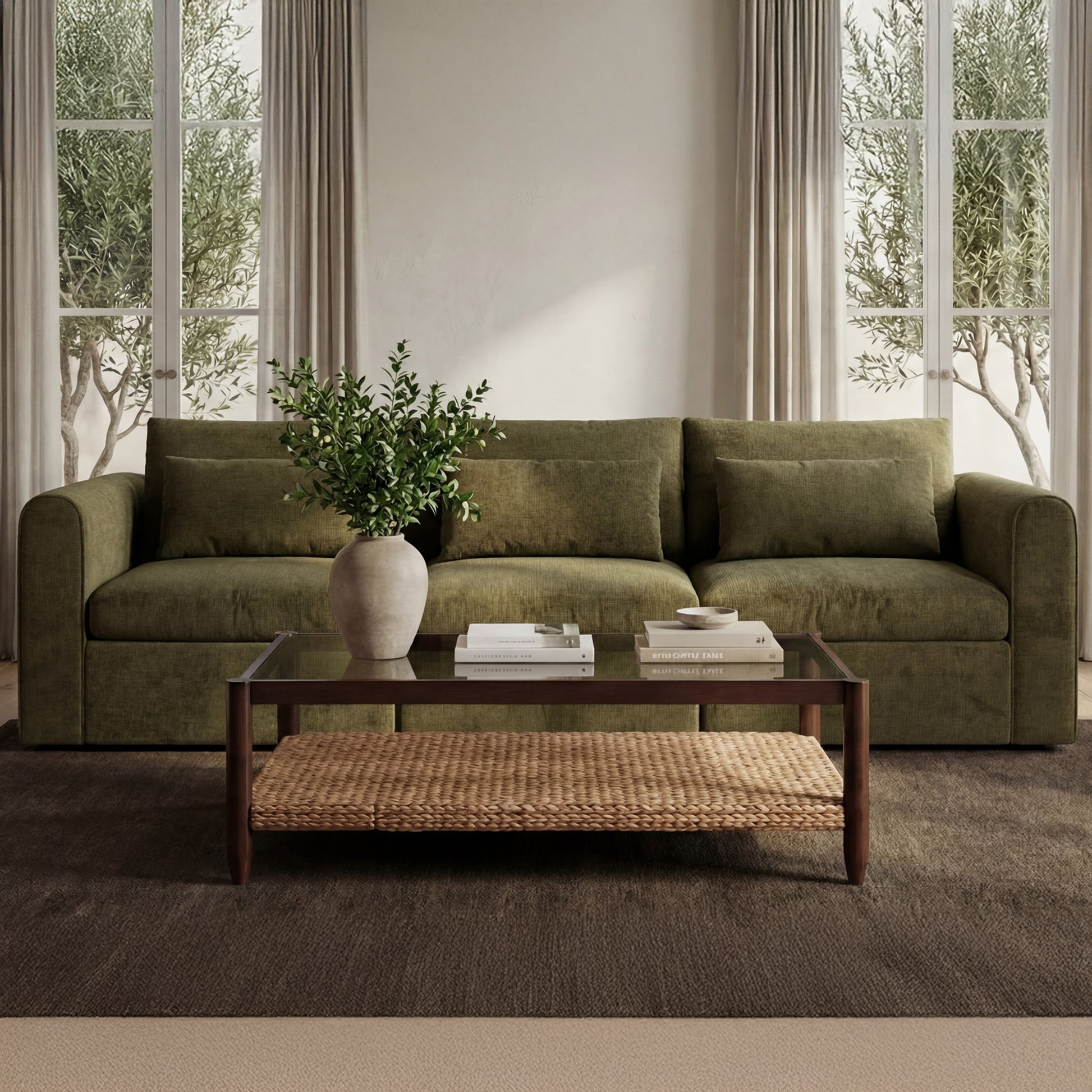 Swift Right Arm Facing Chair Dark Green by Moe's Home Collection - view 2